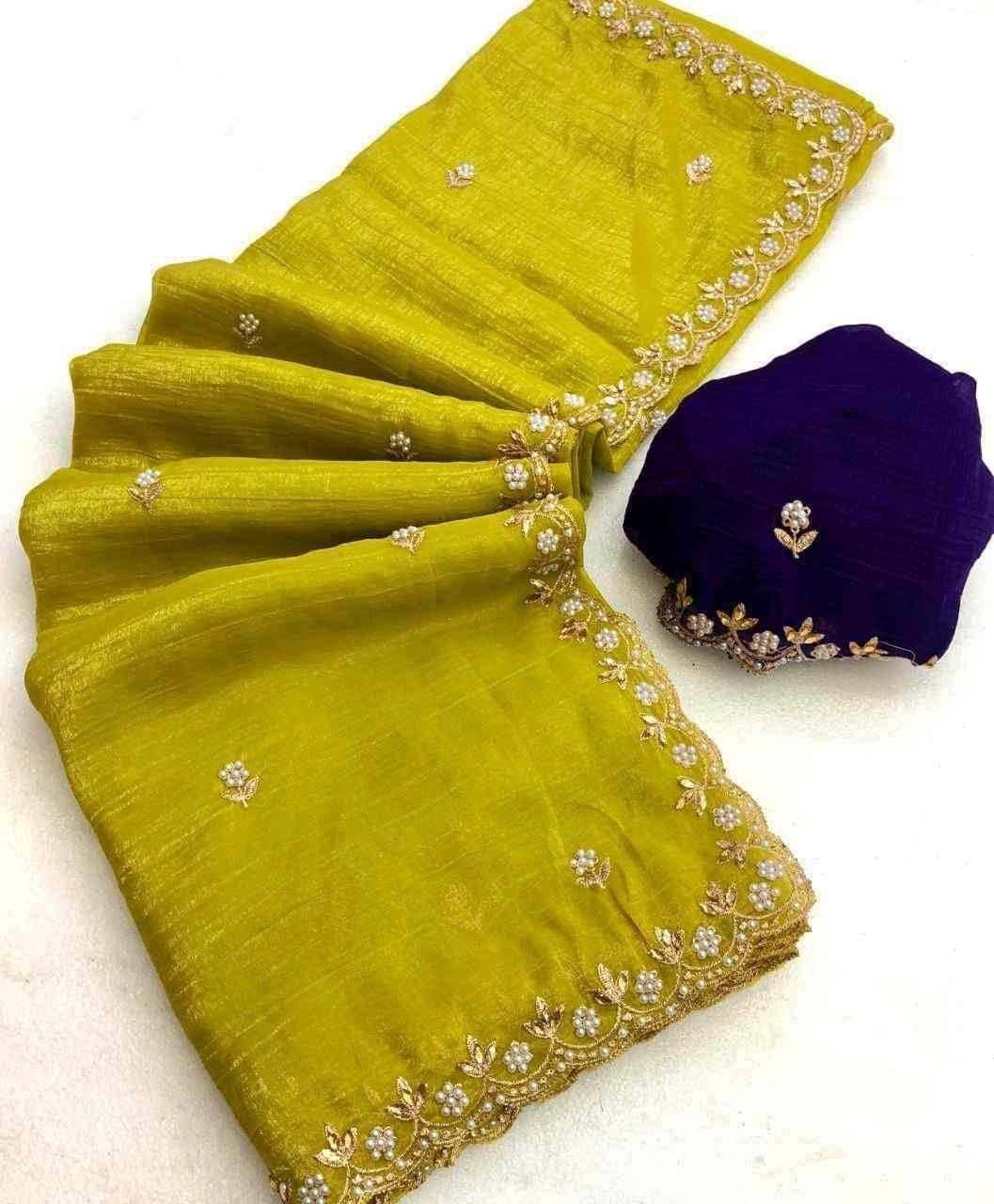 fvd Art Silk Embellished Saree With Unstitched Blouse Piece ( Light Green ) fvd Art Silk Embellished Saree With Unstitched Blouse Piece ( Light Green )