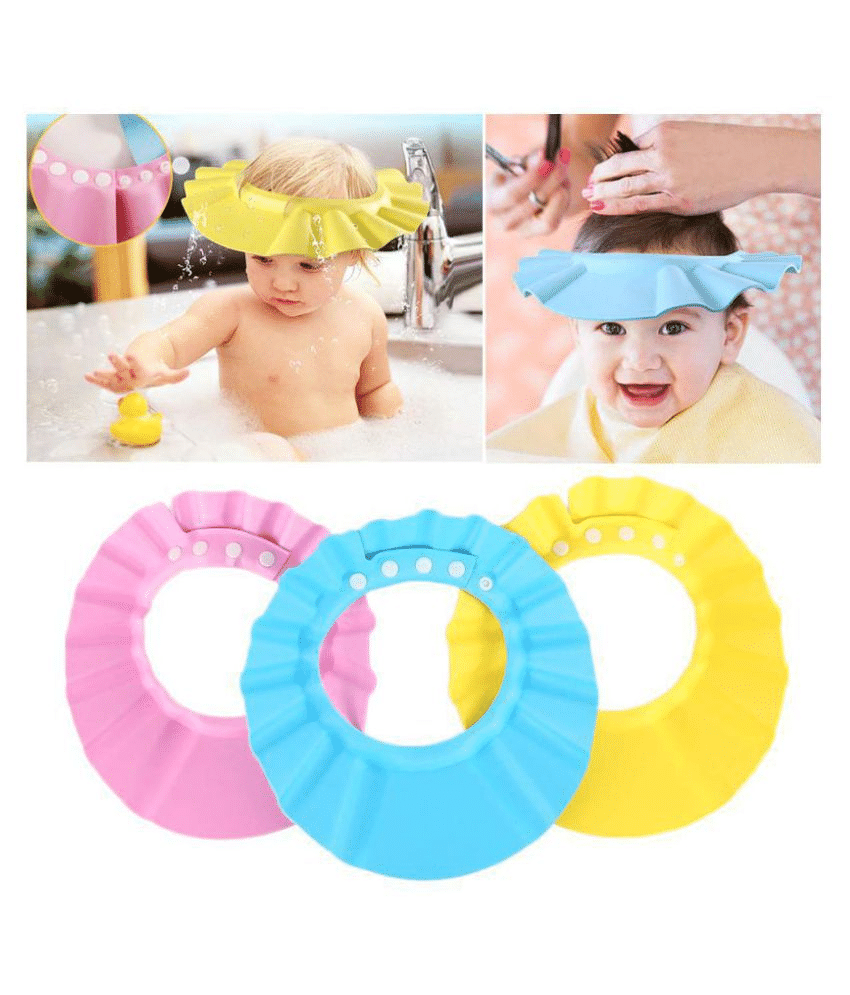 sakimo Pack of 3 Unisex for Baby Shower Cap ( Multicolor )     			sakimo Pack of 3 Unisex for Baby Shower Cap ( Multicolor )