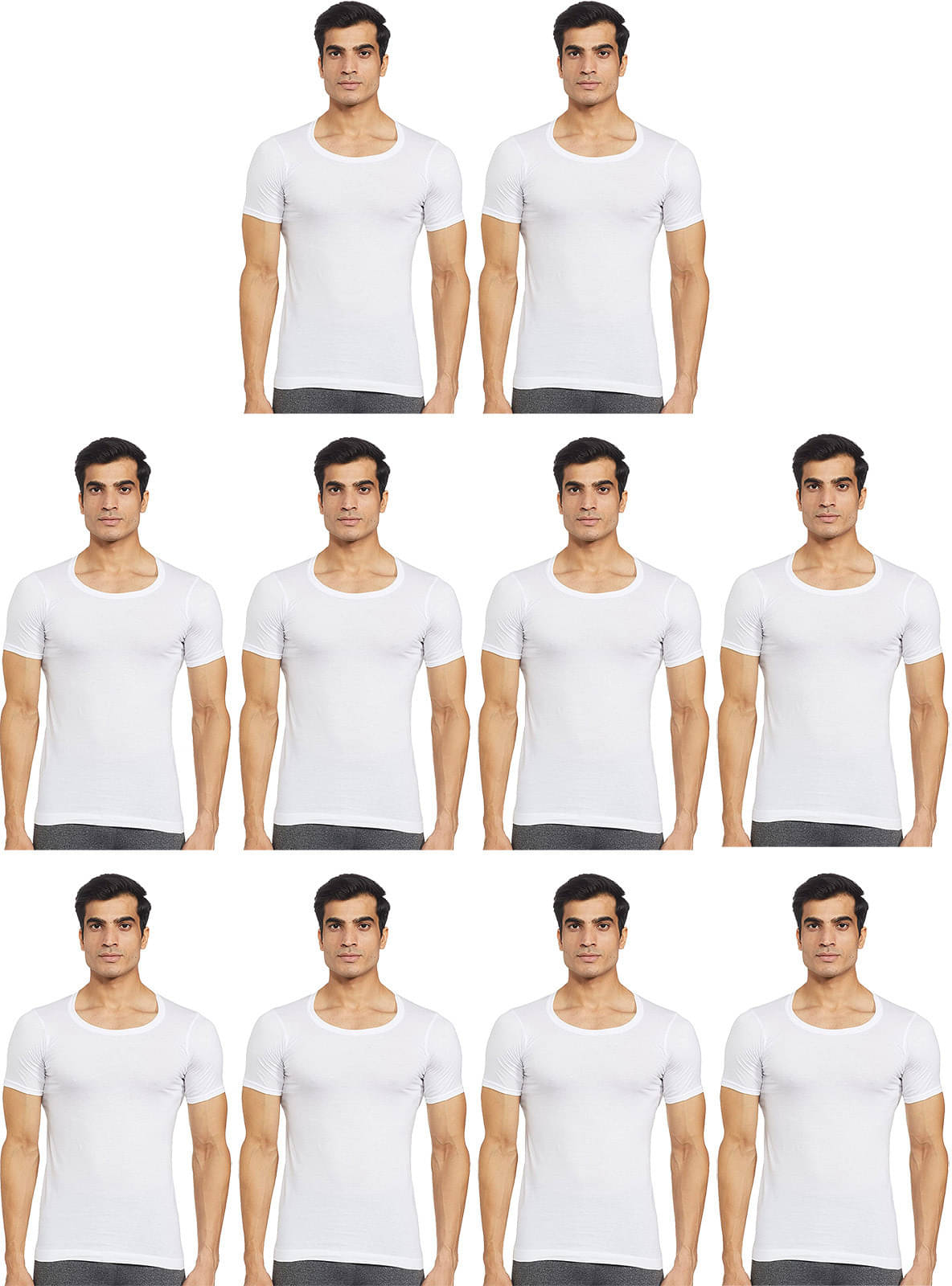 Amul comfy Pack of 10 Cotton Basic Vest For Men ( White ) Amul comfy Pack of 10 Cotton Basic Vest For Men ( White )