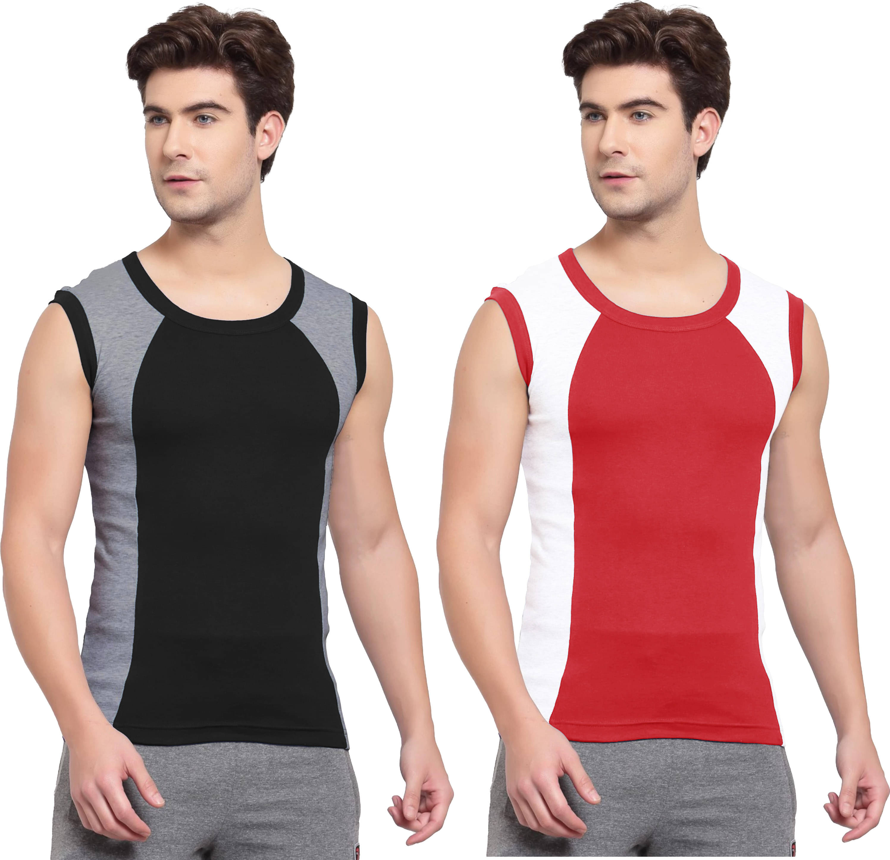     			Amul comfy Pack of 2 Cotton Basic Vest For Men ( Multicolor )