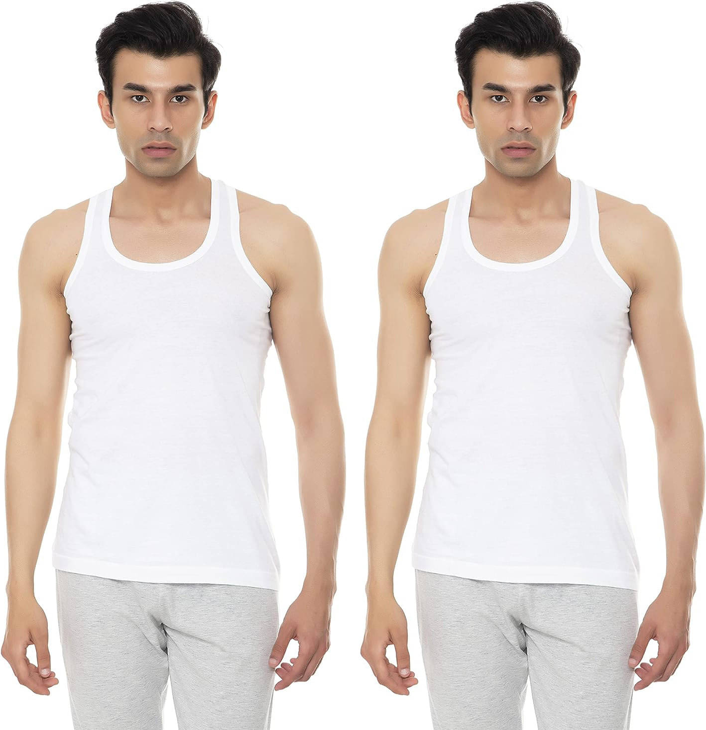 Amul comfy Pack of 2 Cotton Basic Vest For Men ( White ) Amul comfy Pack of 2 Cotton Basic Vest For Men ( White )