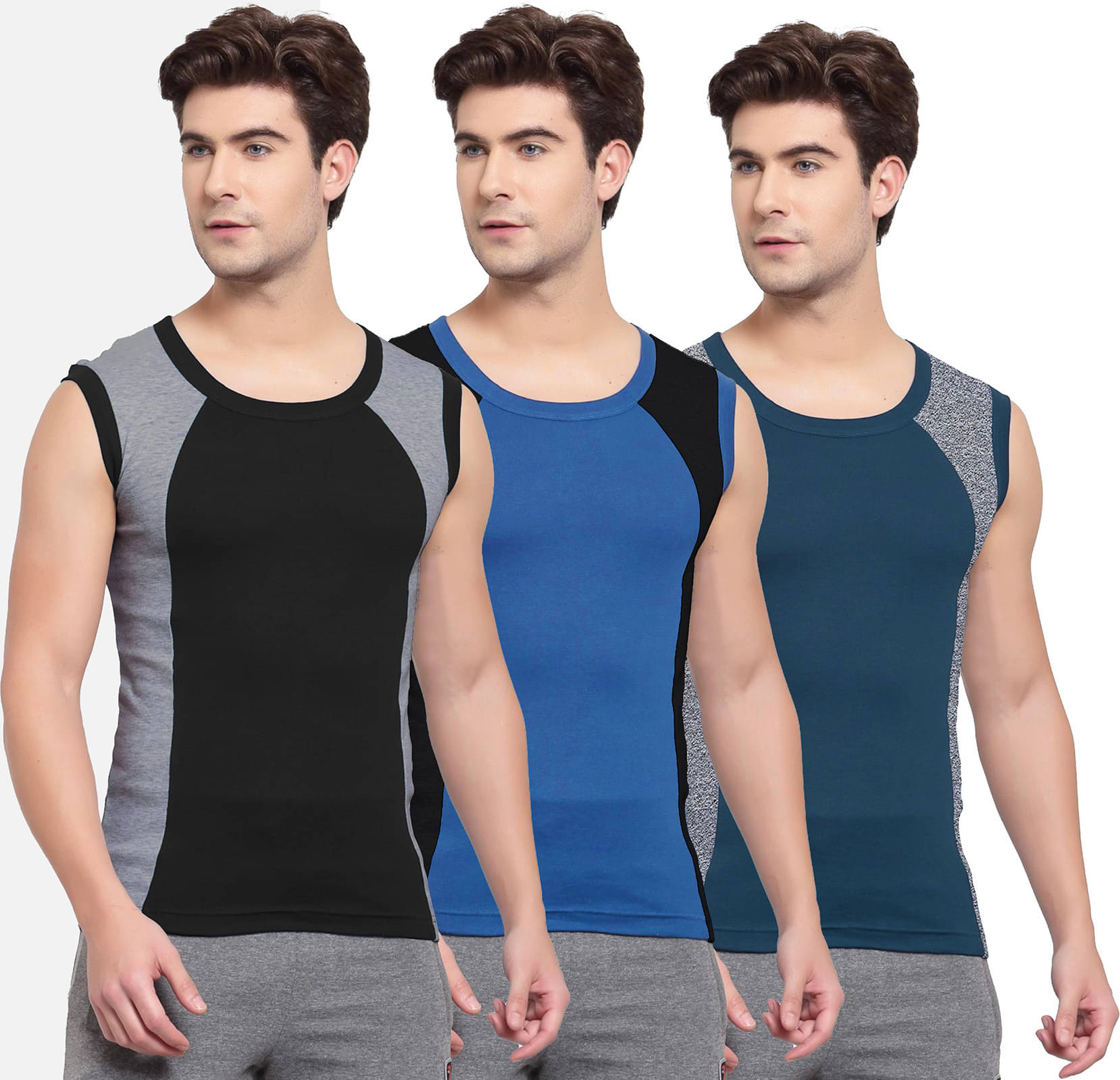 Amul comfy Pack of 3 Cotton Basic Vest For Men ( Multicolor ) Amul comfy Pack of 3 Cotton Basic Vest For Men ( Multicolor )