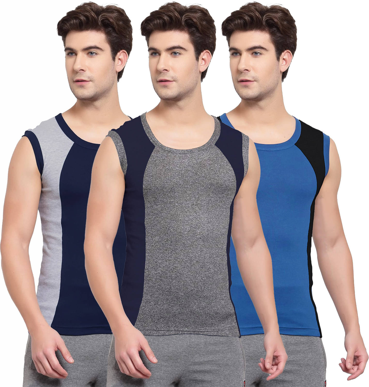 Amul comfy Pack of 3 Cotton Basic Vest For Men ( Multicolor ) Amul comfy Pack of 3 Cotton Basic Vest For Men ( Multicolor )