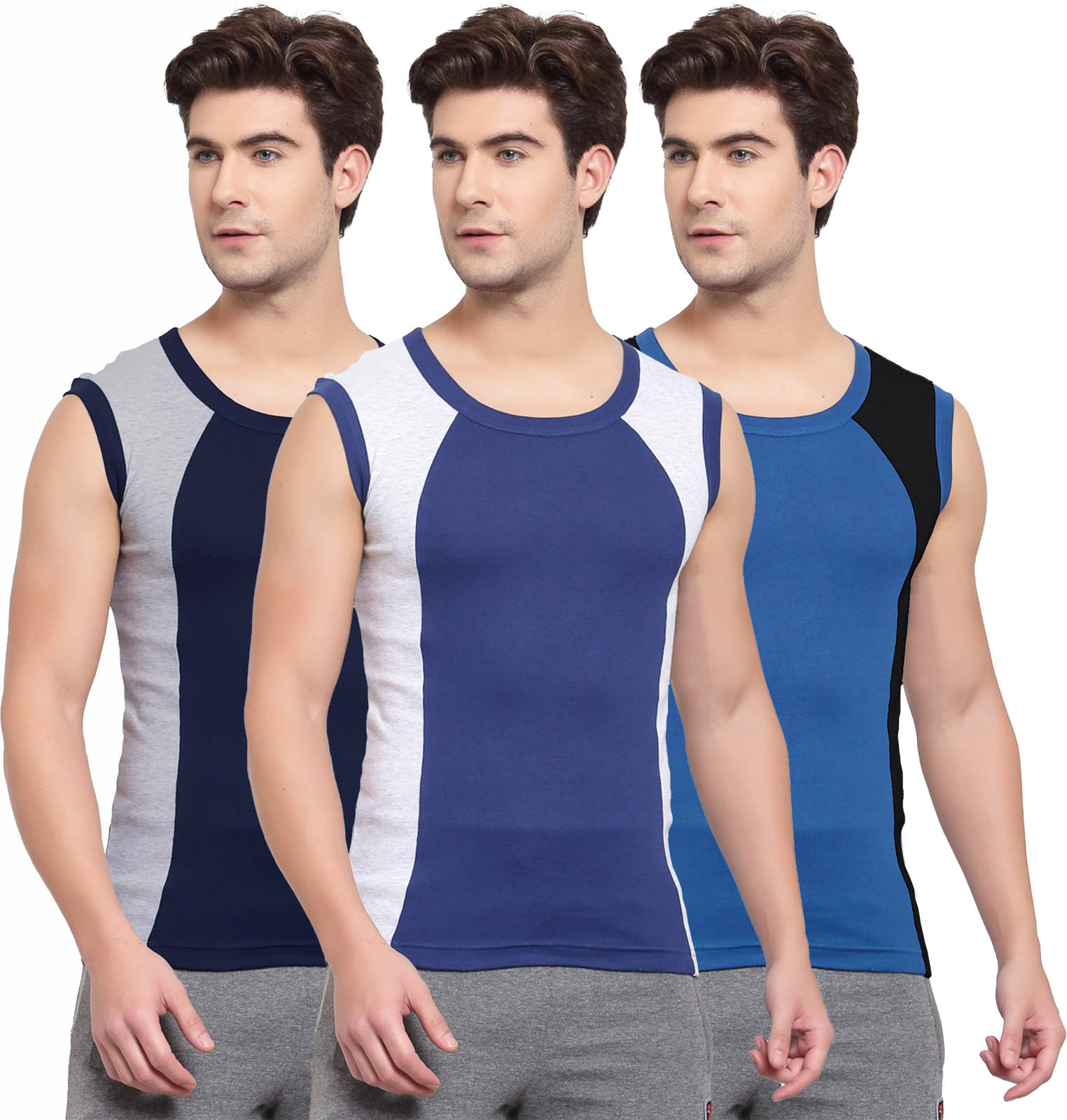 Amul comfy Pack of 3 Cotton Basic Vest For Men ( Multicolor ) Amul comfy Pack of 3 Cotton Basic Vest For Men ( Multicolor )
