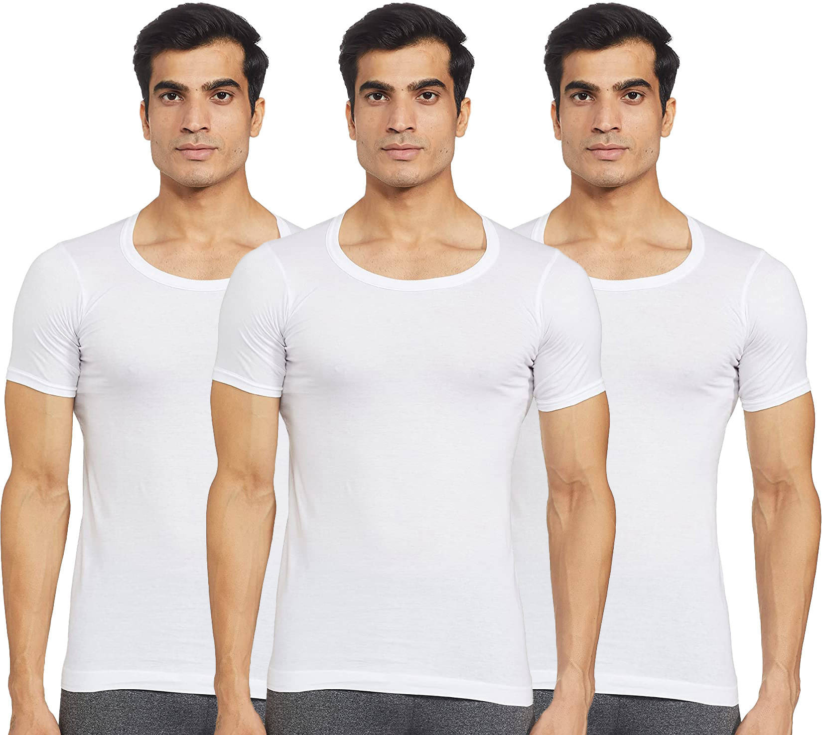     			Amul comfy Pack of 3 Cotton Basic Vest For Men ( White )