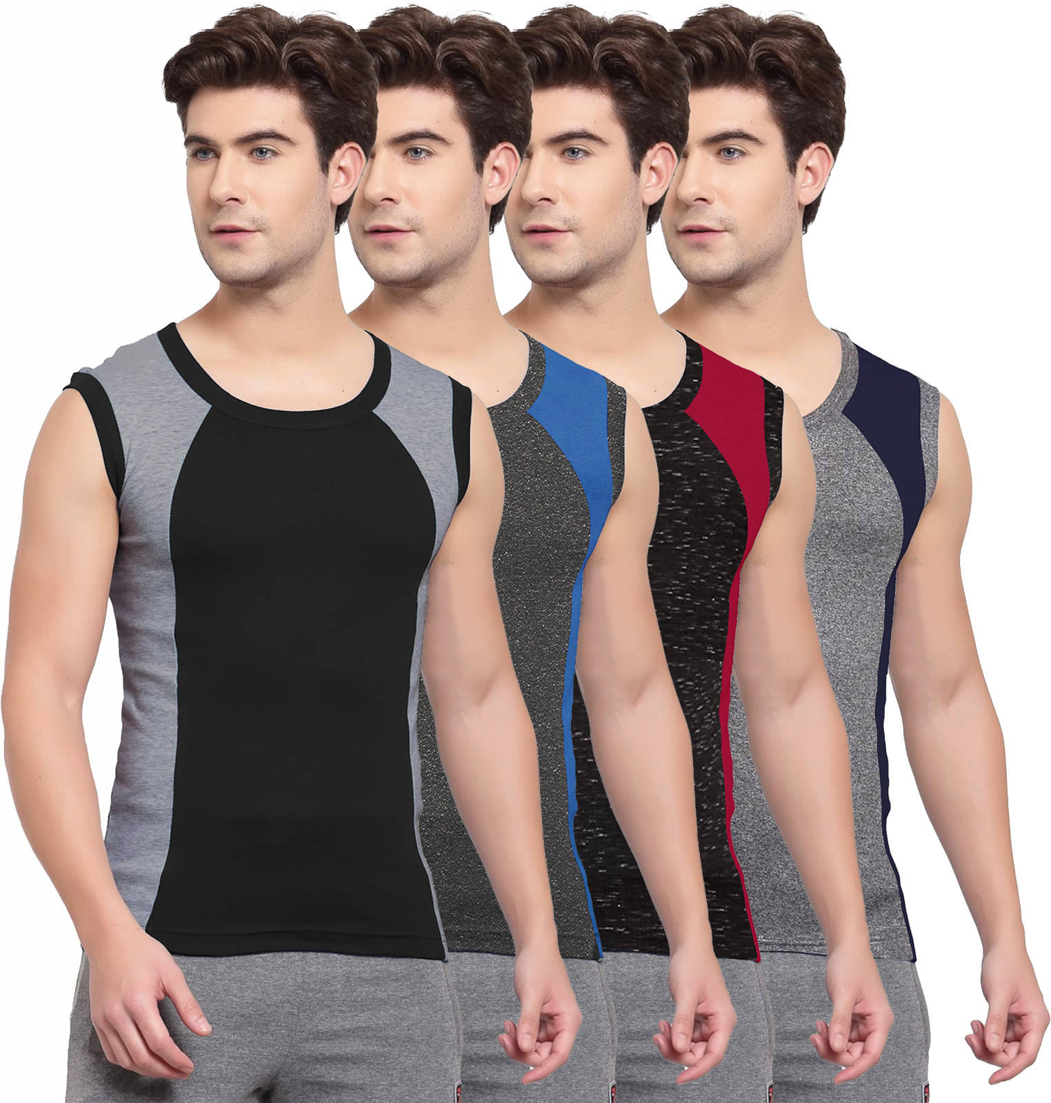     			Amul comfy Pack of 4 Cotton Basic Vest For Men ( Multicolor )