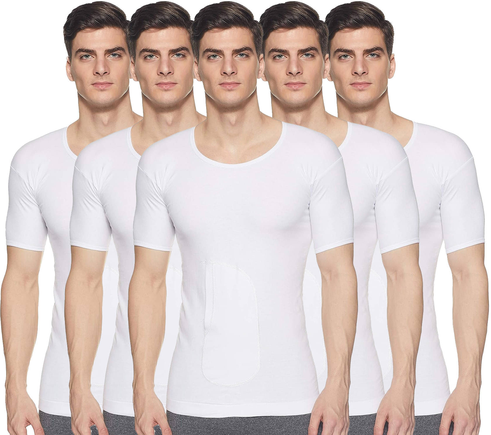 Amul comfy Pack of 5 Cotton Basic Vest For Men ( White ) Amul comfy Pack of 5 Cotton Basic Vest For Men ( White )