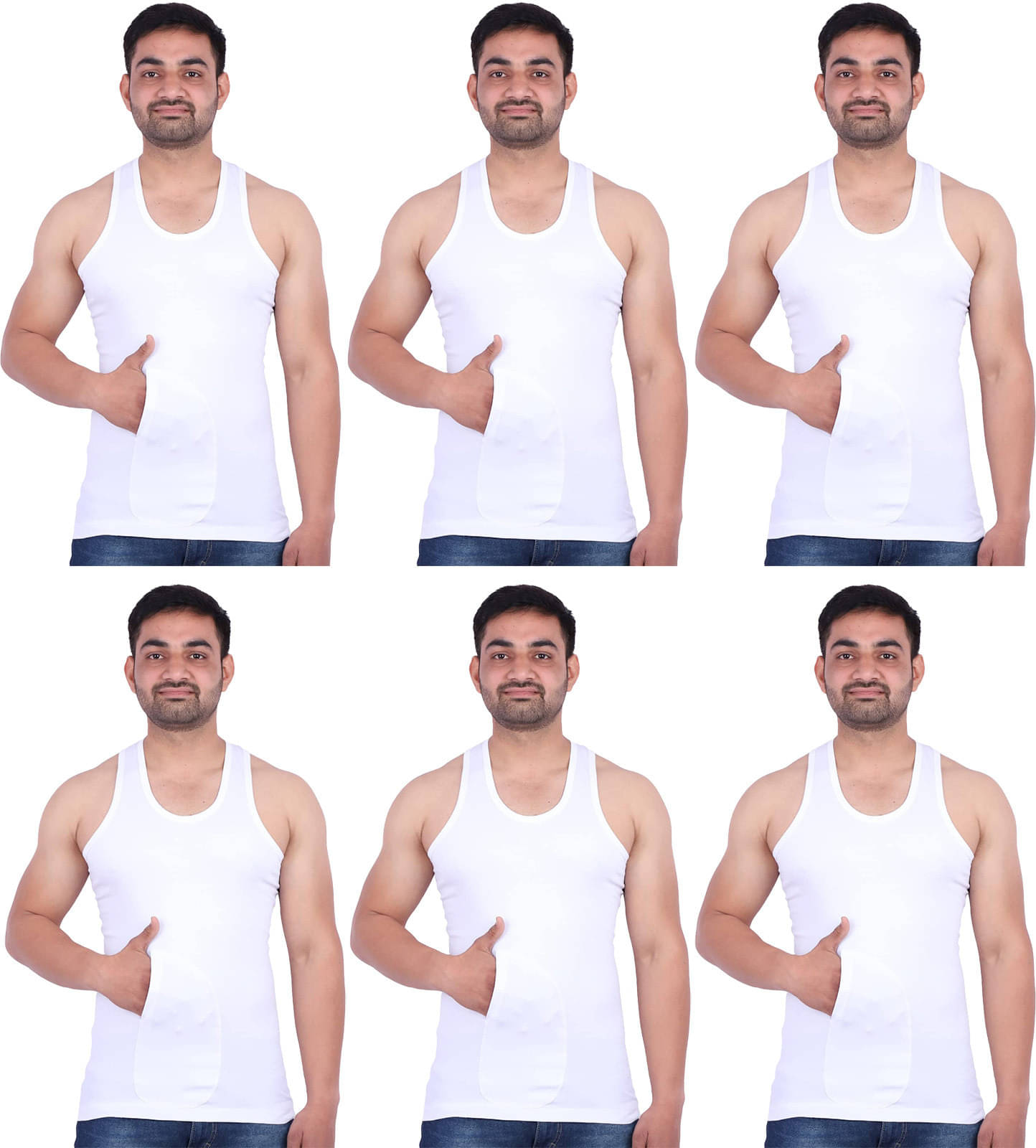 Amul comfy Pack of 6 Cotton Basic Vest For Men ( White ) Amul comfy Pack of 6 Cotton Basic Vest For Men ( White )