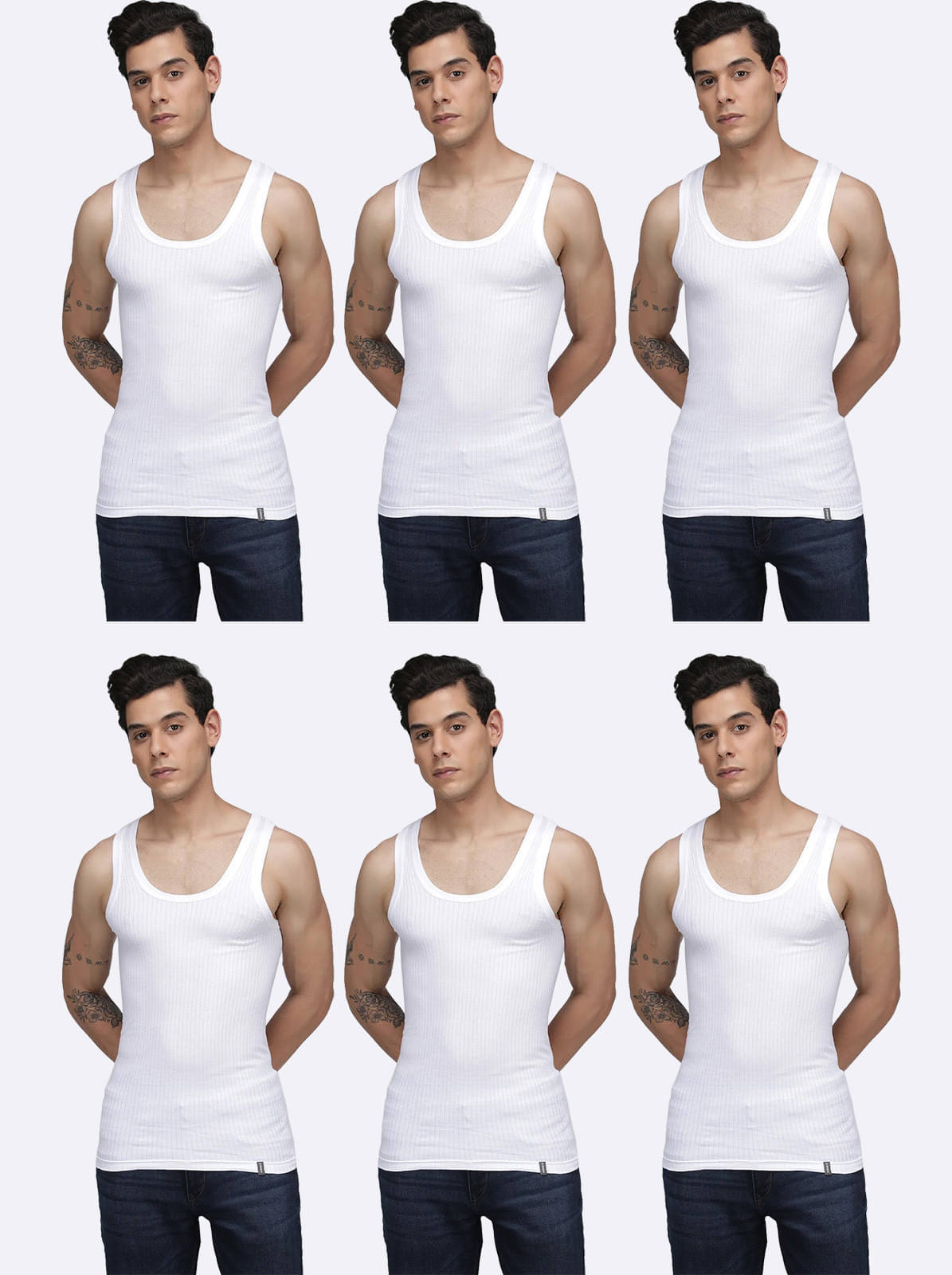 Amul comfy Pack of 6 Cotton Basic Vest For Men ( White ) Amul comfy Pack of 6 Cotton Basic Vest For Men ( White )