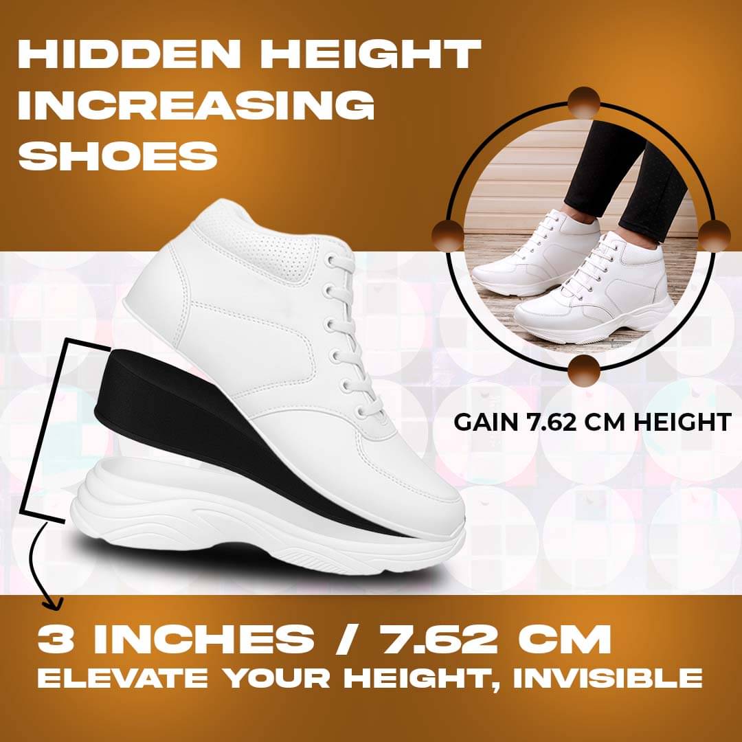 BXXY 3Inch Hidden Height Increasing White Men's Outdoor Shoes BXXY 3Inch Hidden Height Increasing White Men's Outdoor Shoes