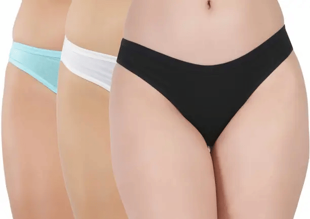     			Bebron Pack of 3 Cotton Lycra Thongs For Women ( Multicolor )