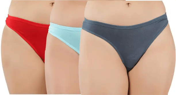     			Bebron Pack of 3 Cotton Lycra Thongs For Women ( Multicolor3 )