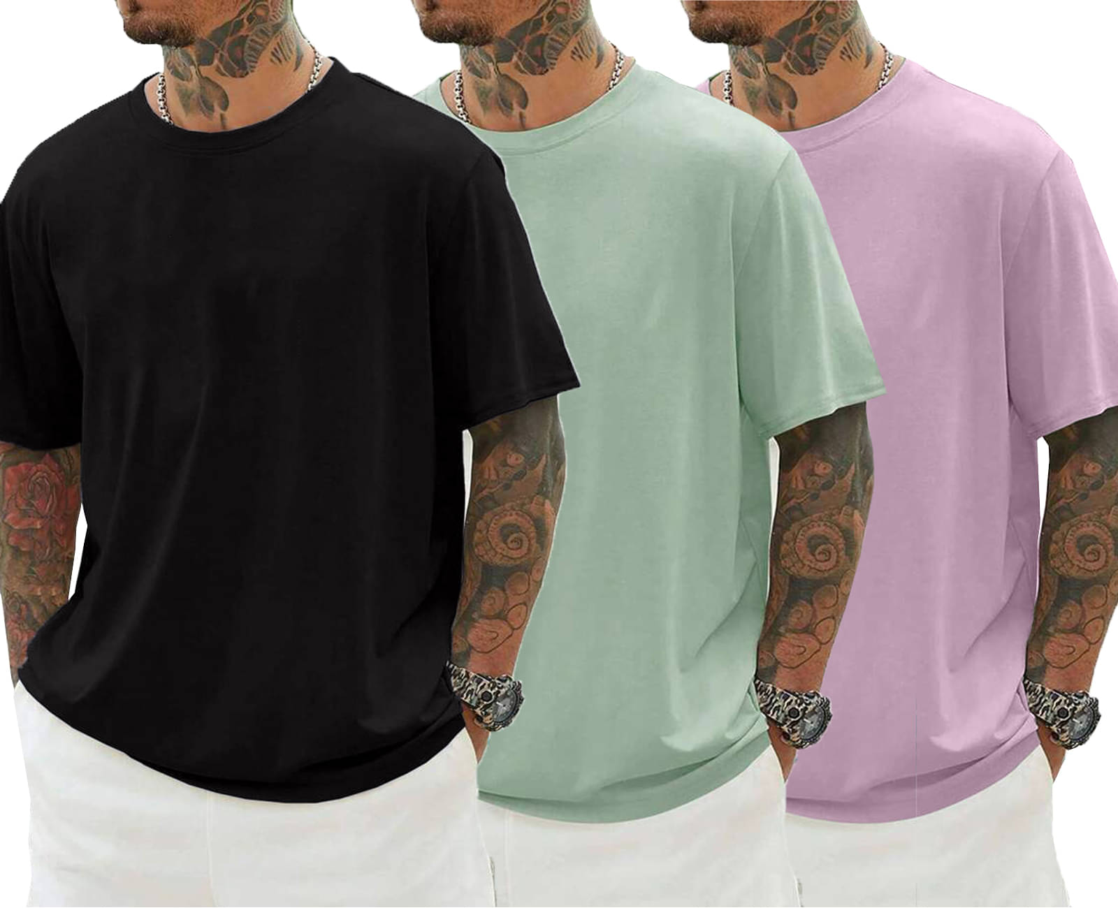     			Diversify Men Cotton Blend Oversized Fit Solid T-Shirt ( Multicolor )