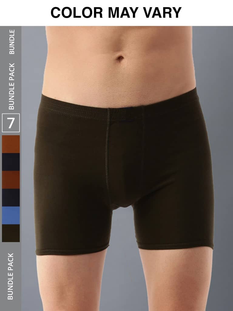 Dollar Lehar Mens Combed Cotton Trunk - Pack of 7 - (Colour May Vary)