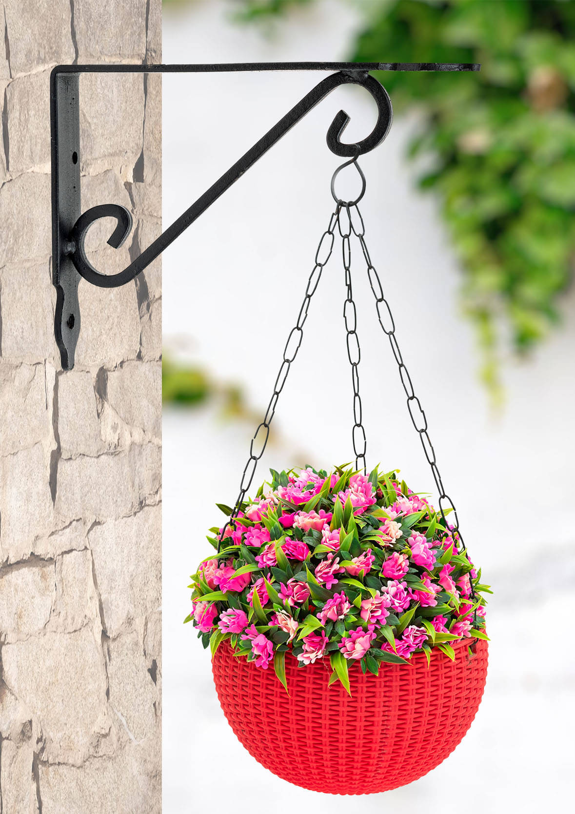 Globus 029 WALL MOUNTED METAL BRACKET SIZE 7.5X9.5 INCH ( 19x24cm) , BLACK FOR HANGING POTS/BIRD FEEDERS/FLOWER BASKETS/PANTERS/LANTERNS/WIND CHIMES FOR INDOOR OR OUTDOOR USE. ( SET/1 ,METAL) Plant Container Set Globus 029 WALL MOUNTED METAL BRACKET SIZE 7.5X9.5 INCH ( 19x24cm) , BLACK FOR HANGING POTS/BIRD FEEDERS/FLOWER BASKETS/PANTERS/LANTERNS/WIND CHIMES FOR INDOOR OR OUTDOOR USE. ( SET/1 ,METAL) Plant Container Set