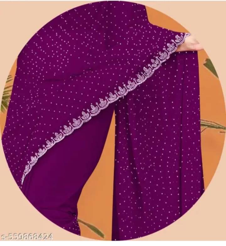     			Gullak Crepe Embellished Saree With Unstitched Blouse Piece ( Purple )