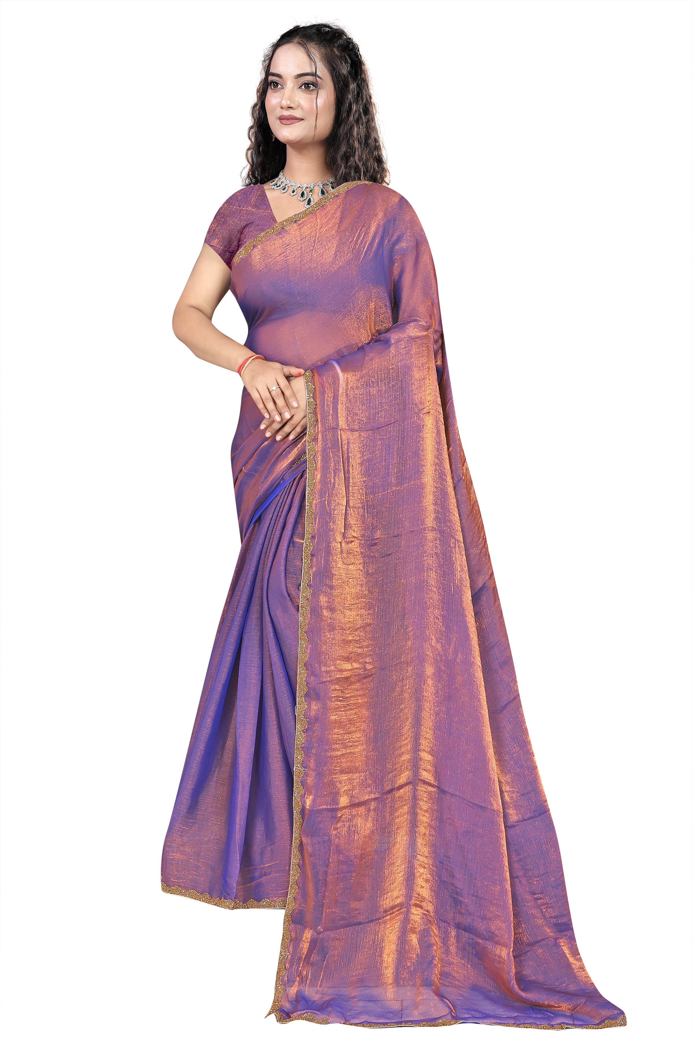 Gullak Nylon Dyed Saree With Unstitched Blouse Piece ( Green ) Gullak Nylon Dyed Saree With Unstitched Blouse Piece ( Green )