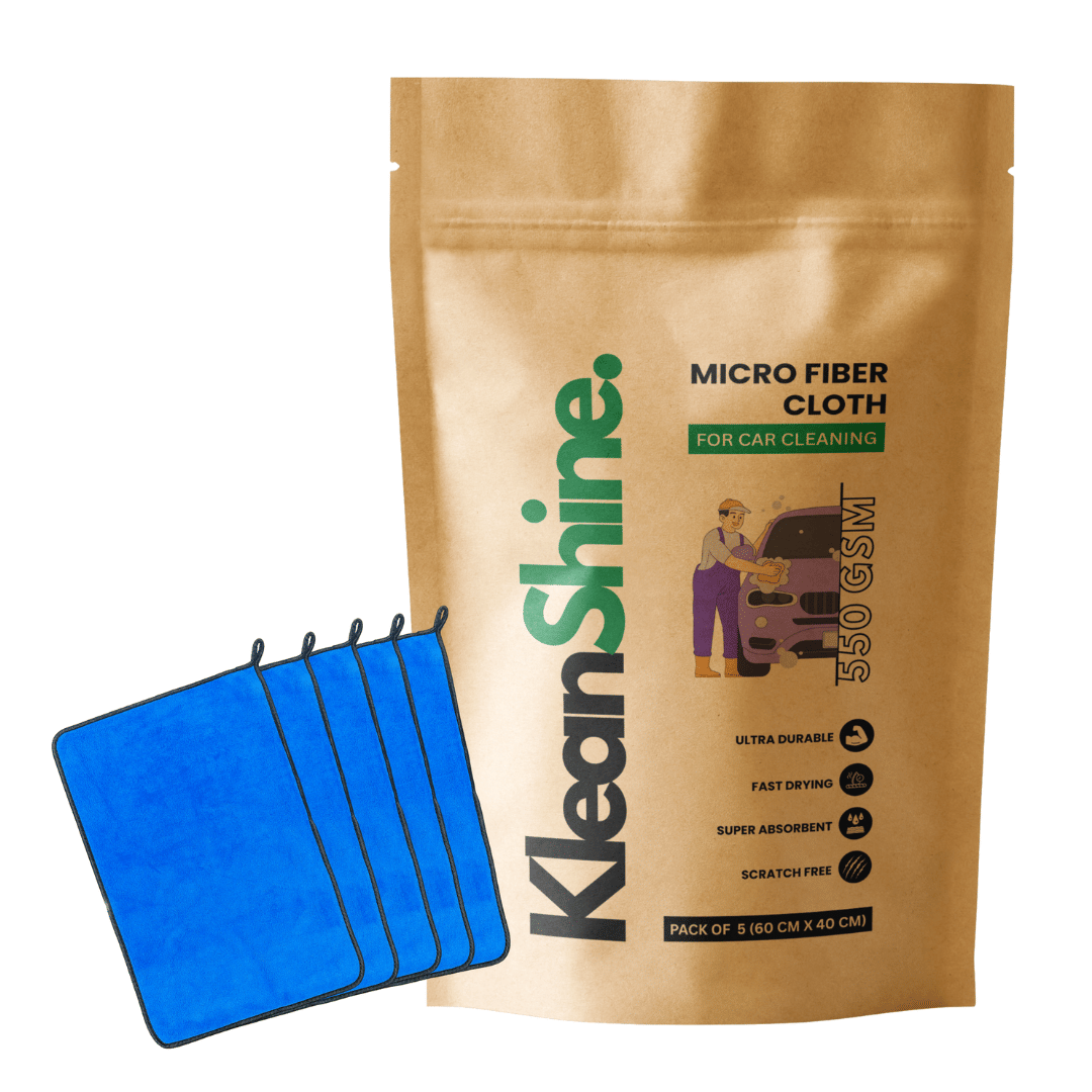     			KLEANSHINE Blue 550 GSM Microfiber Cloth For Automobile ( Pack of 5 )