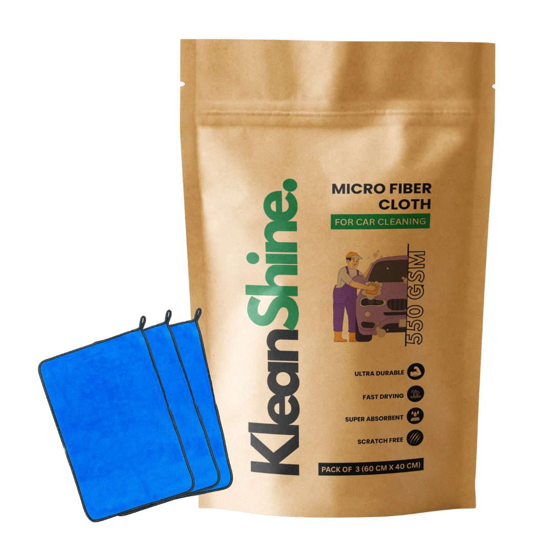     			KLEANSHINE Blue 550 GSM Microfiber Cloth For Automobile ( Pack of 3 )