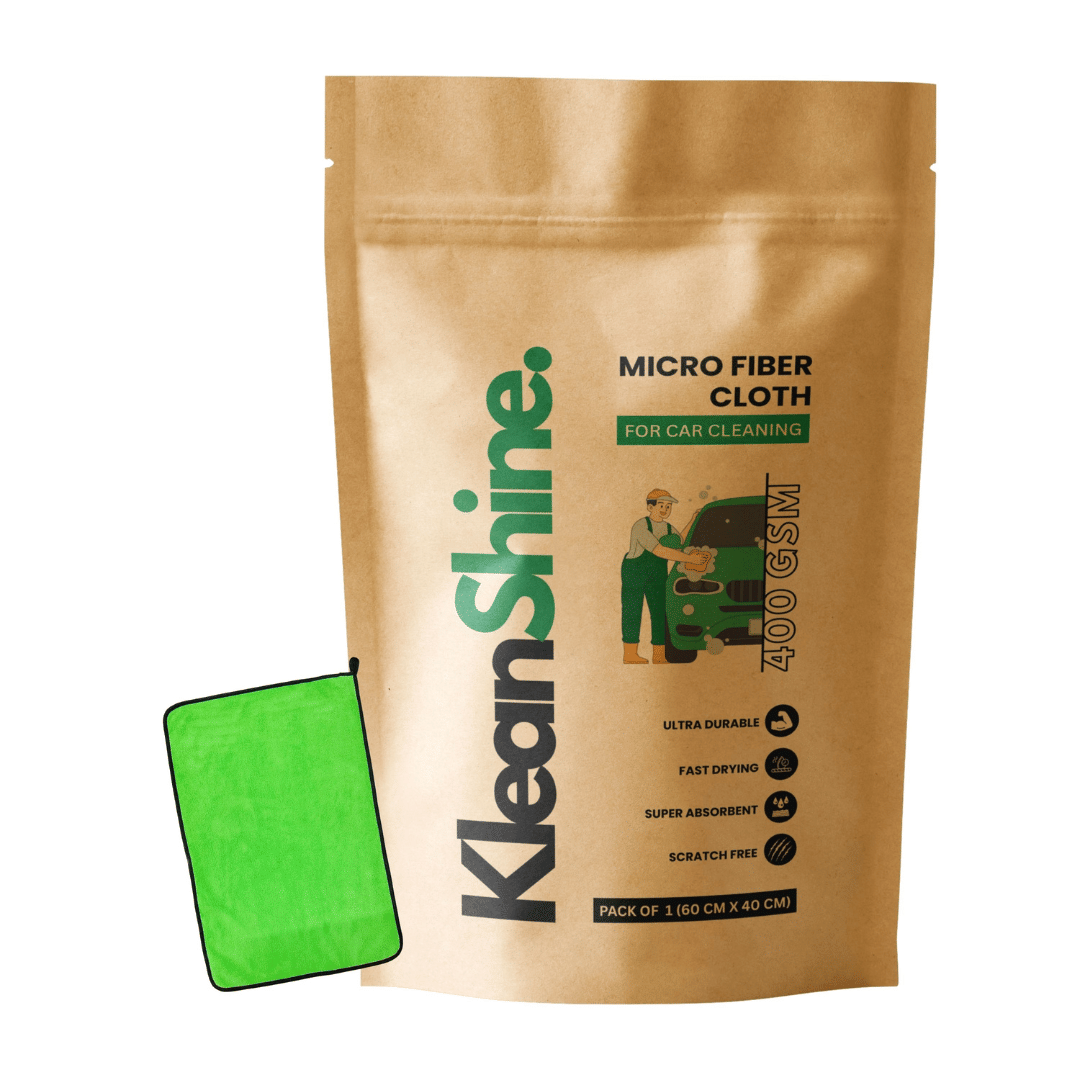     			KLEANSHINE Green 400 GSM Microfiber Cloth For Automobile ( Pack of 1 )