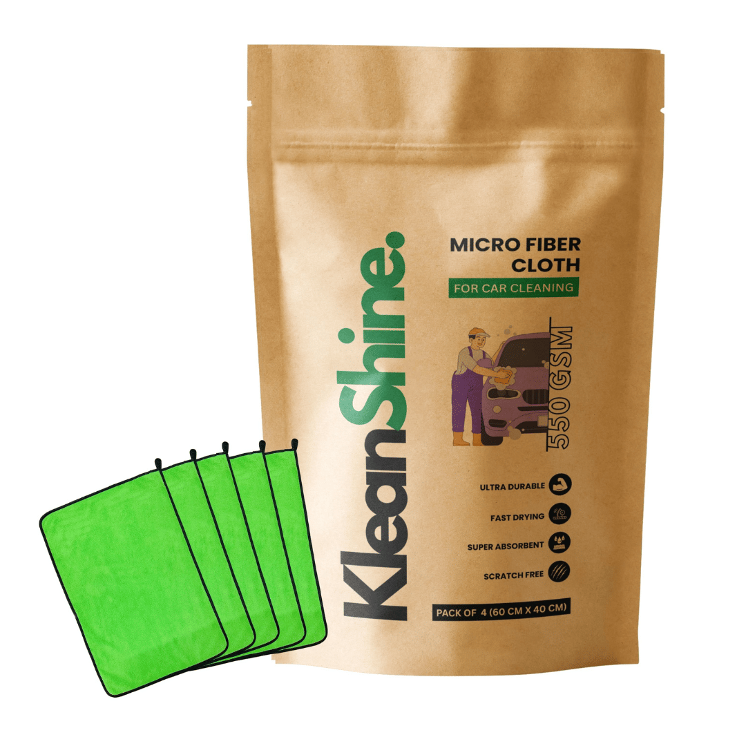     			KLEANSHINE Green 550 GSM Microfiber Cloth For Automobile ( Pack of 5 )
