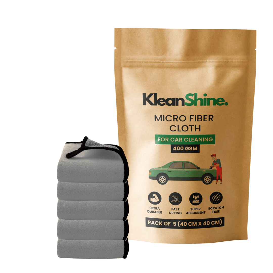 KLEANSHINE Grey 400 GSM Microfiber Cloth For Automobile ( Pack of 5 ) KLEANSHINE Grey 400 GSM Microfiber Cloth For Automobile ( Pack of 5 )