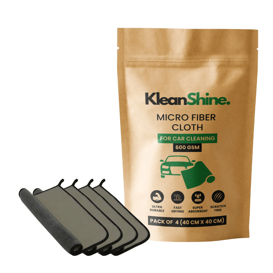 KLEANSHINE Grey 600 GSM Microfiber Cloth For Automobile ( Pack of 4 ) KLEANSHINE Grey 600 GSM Microfiber Cloth For Automobile ( Pack of 4 )