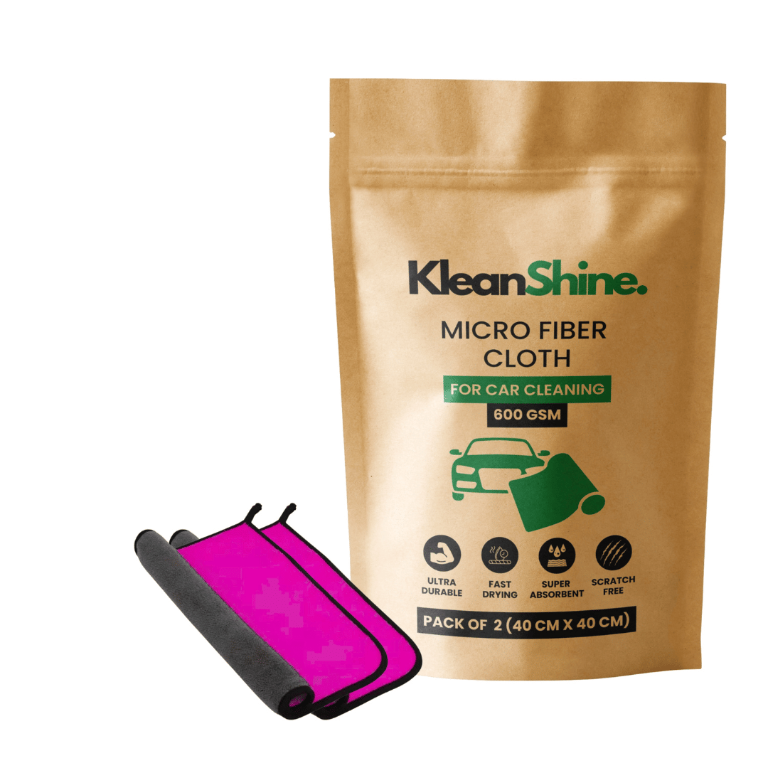     			KLEANSHINE Pink 600 GSM Microfiber Cloth For Automobile ( Pack of 2 )