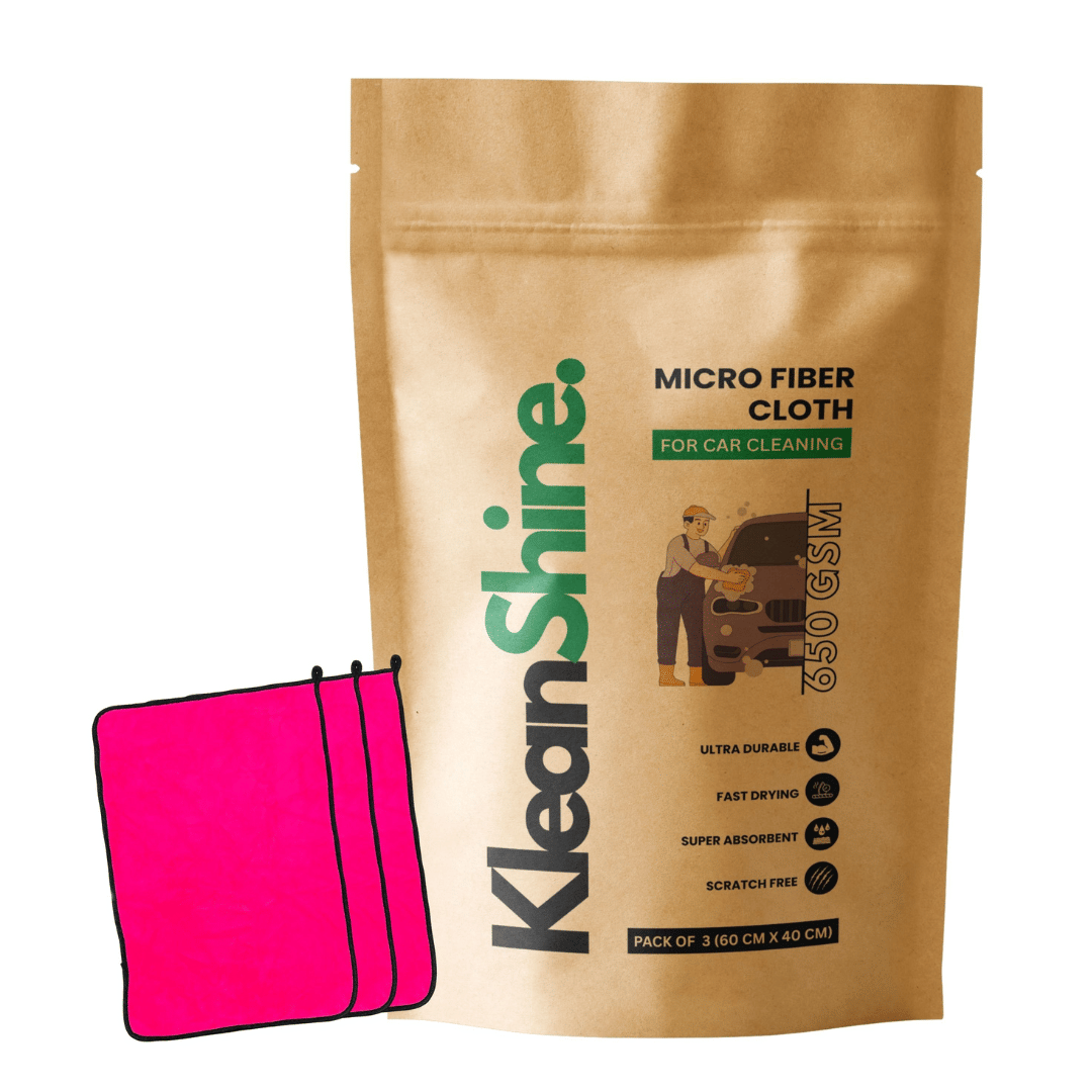 KLEANSHINE Pink 650 GSM Microfiber Cloth For Automobile ( Pack of 3 ) KLEANSHINE Pink 650 GSM Microfiber Cloth For Automobile ( Pack of 3 )