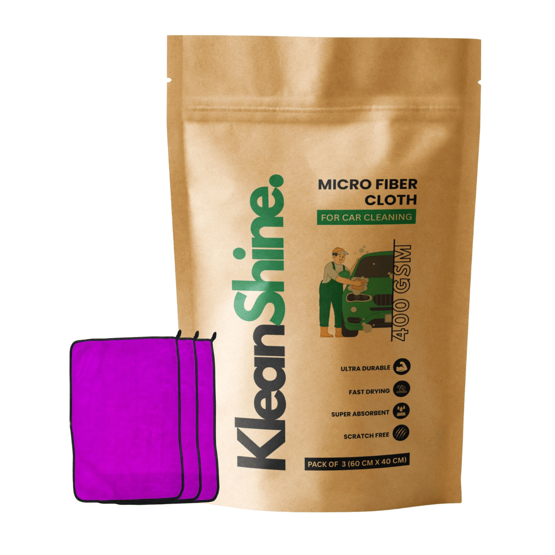     			KLEANSHINE Purple 400 GSM Microfiber Cloth For Automobile ( Pack of 3 )