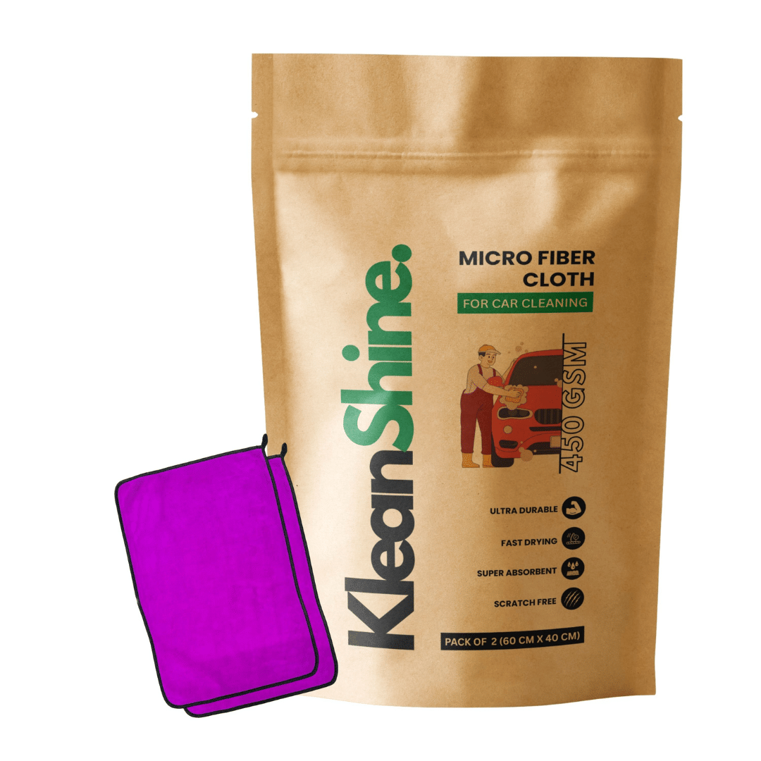     			KLEANSHINE Purple 450 GSM Microfiber Cloth For Automobile ( Pack of 2 )