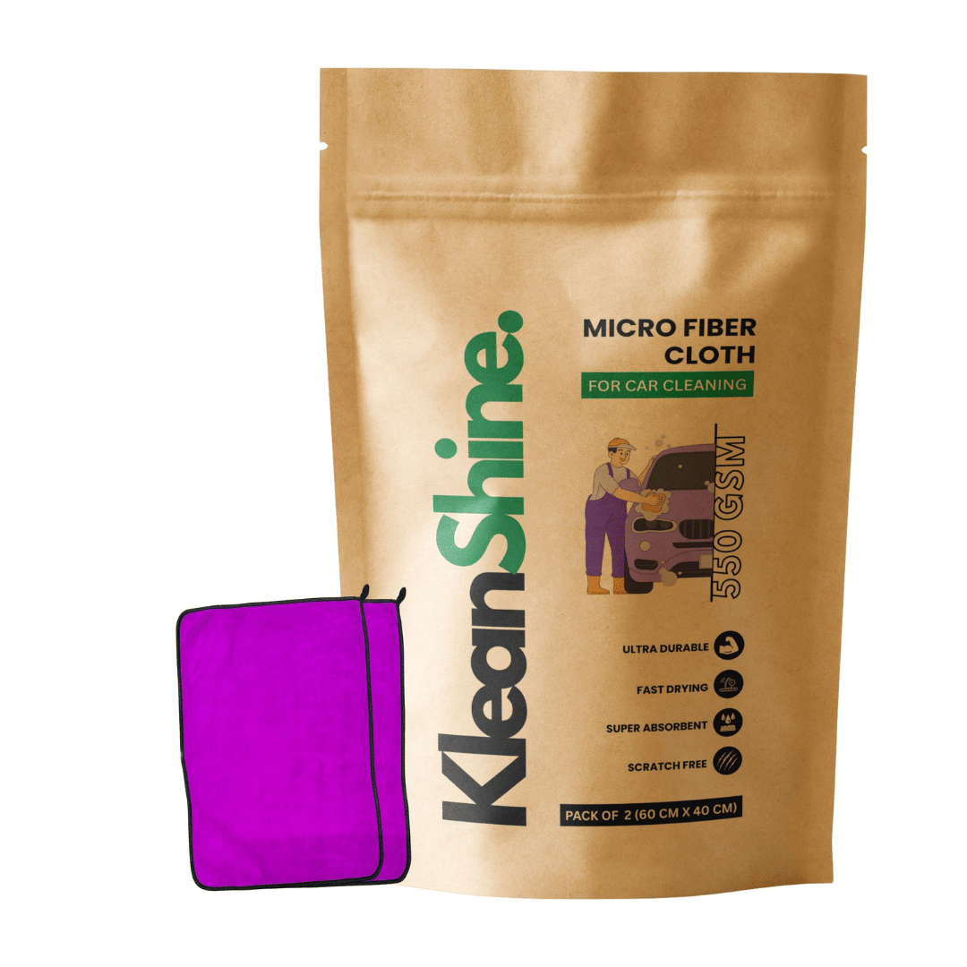     			KLEANSHINE Purple 550 GSM Microfiber Cloth For Automobile ( Pack of 2 )