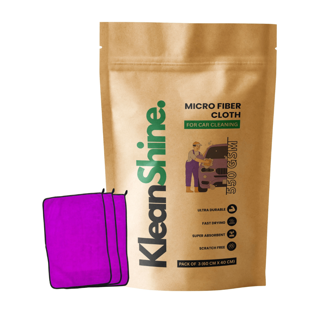     			KLEANSHINE Purple 550 GSM Microfiber Cloth For Automobile ( Pack of 3 )