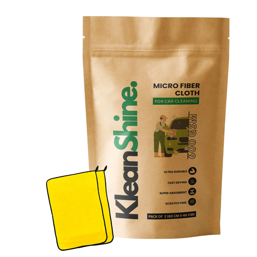     			KLEANSHINE Yellow 600 GSM Microfiber Cloth For Automobile ( Pack of 2 )