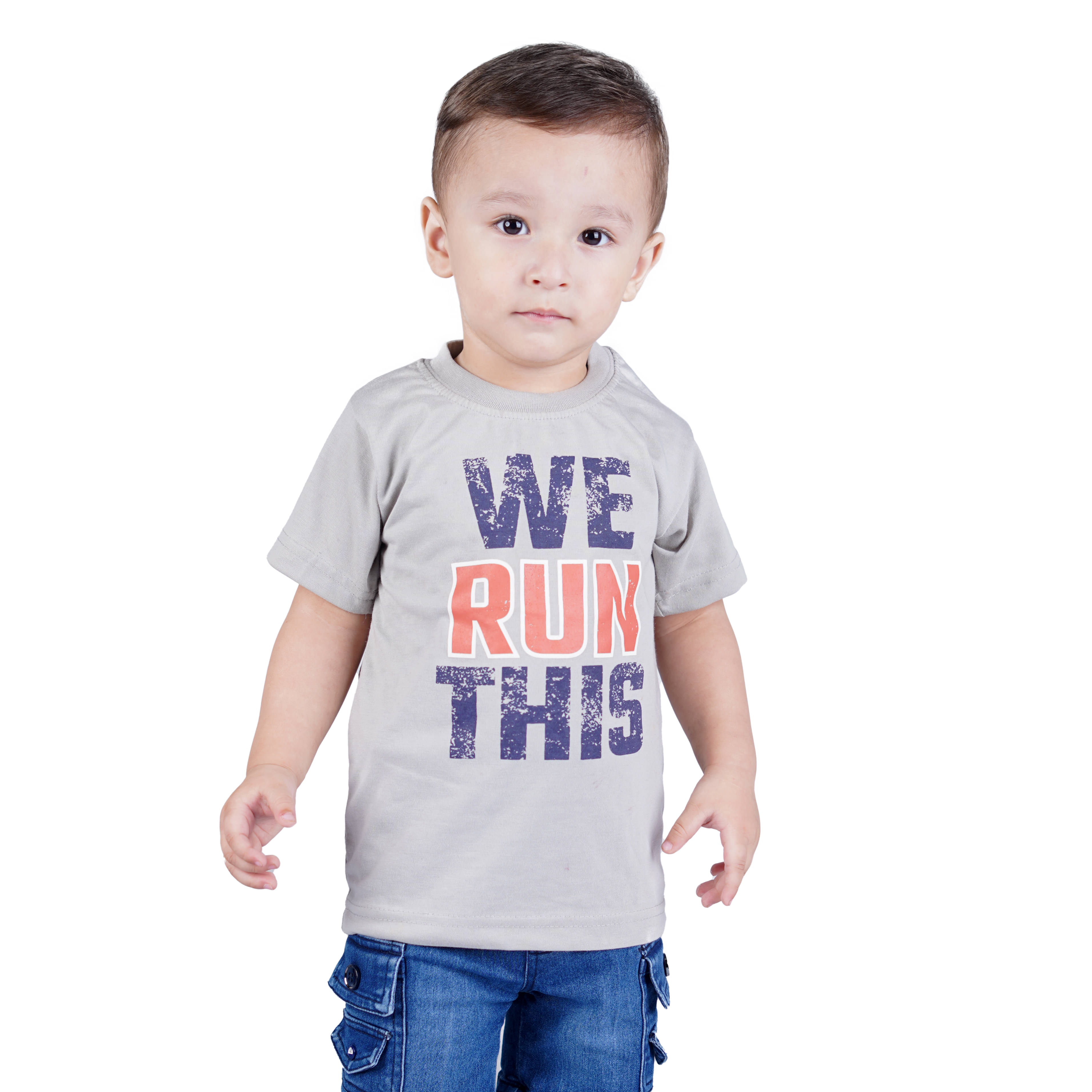     			Kidzee Kingdom Pack of 1 Baby Boys Cotton T-Shirt ( Grey )