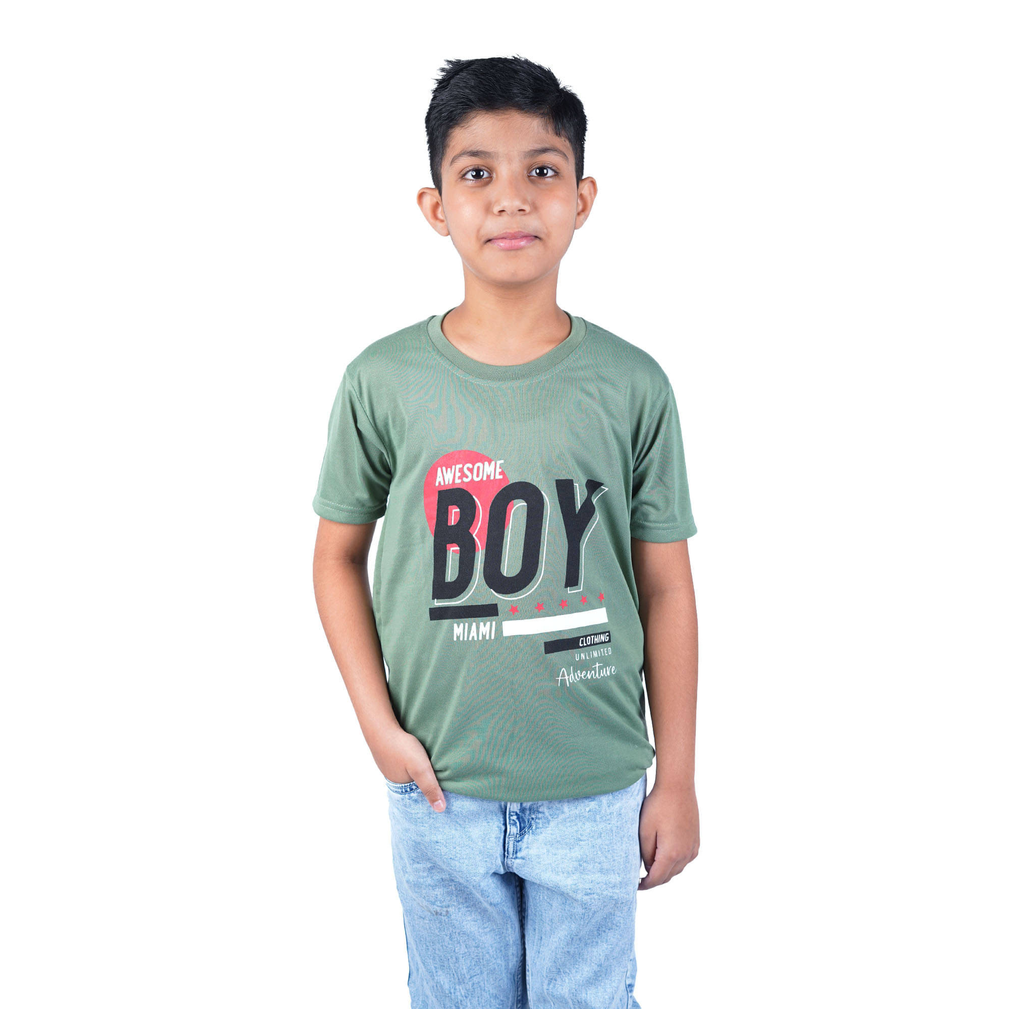     			Kidzee Kingdom Pack of 1 Boys Cotton T-Shirt ( Green )