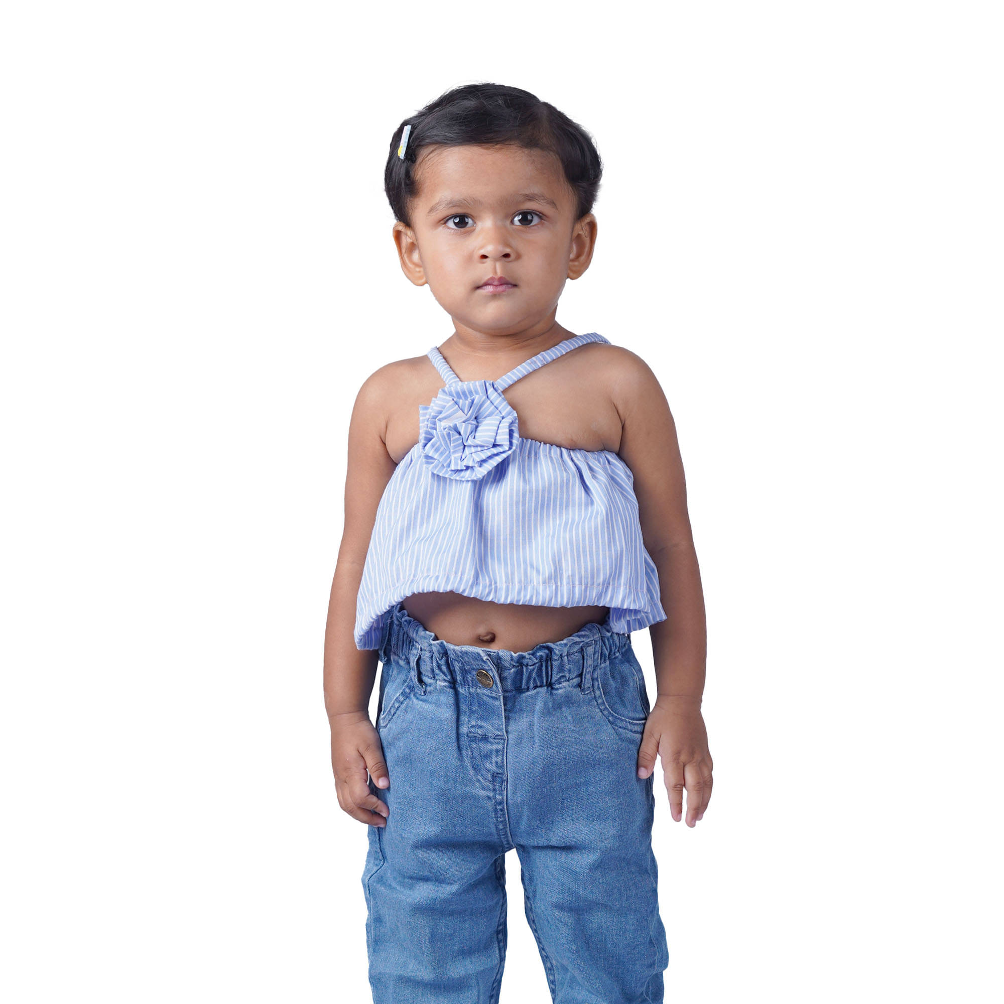     			Kidzee Kingdom Pack of 1 Baby Girls Cotton Top ( Blue )