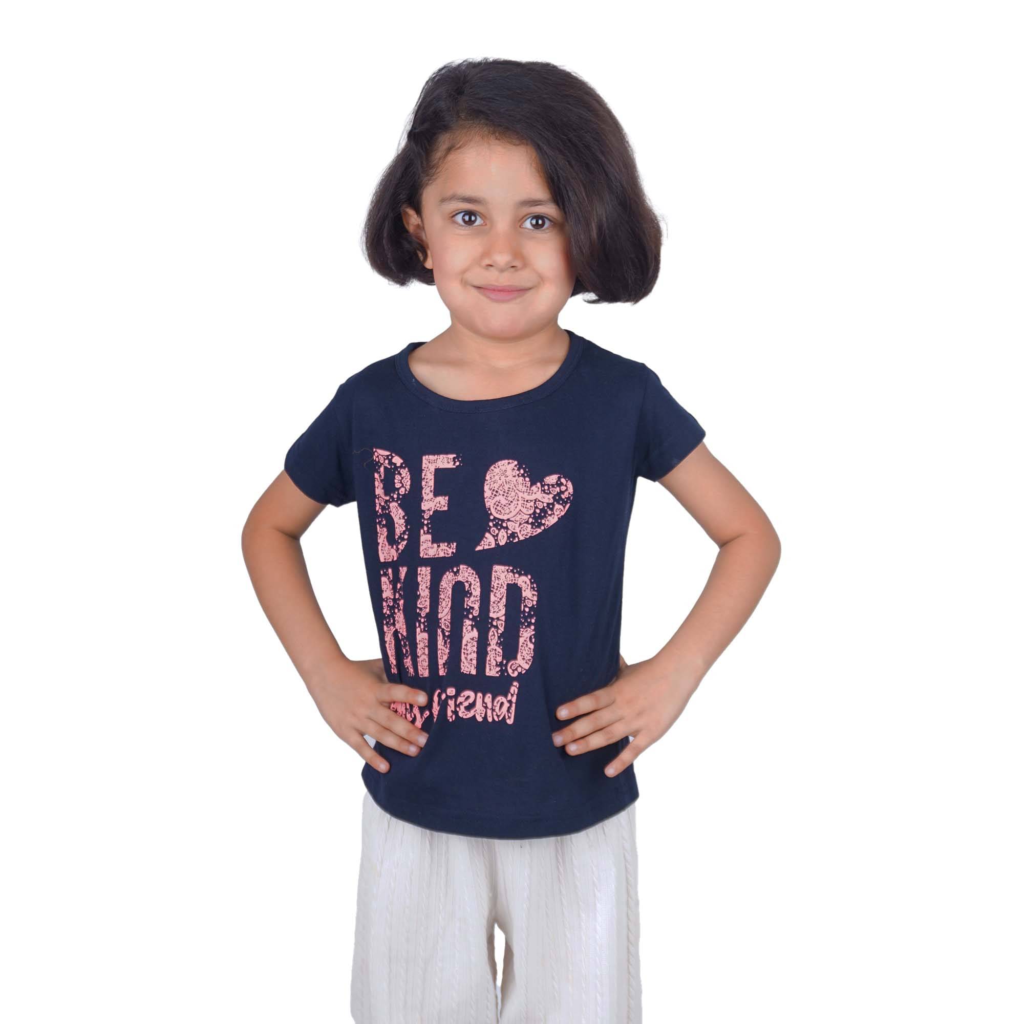     			Kidzee Kingdom Pack of 1 Girls Cotton T-Shirt ( Blue )