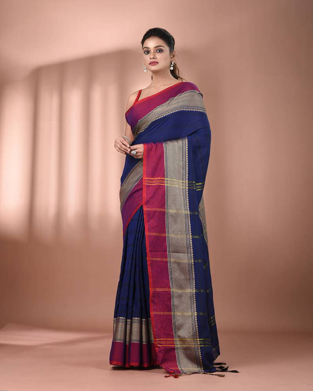 PIYARI FASHION Cotton Woven Tant Saree With Unstitched Blouse Piece ( Blue ) PIYARI FASHION Cotton Woven Tant Saree With Unstitched Blouse Piece ( Blue )