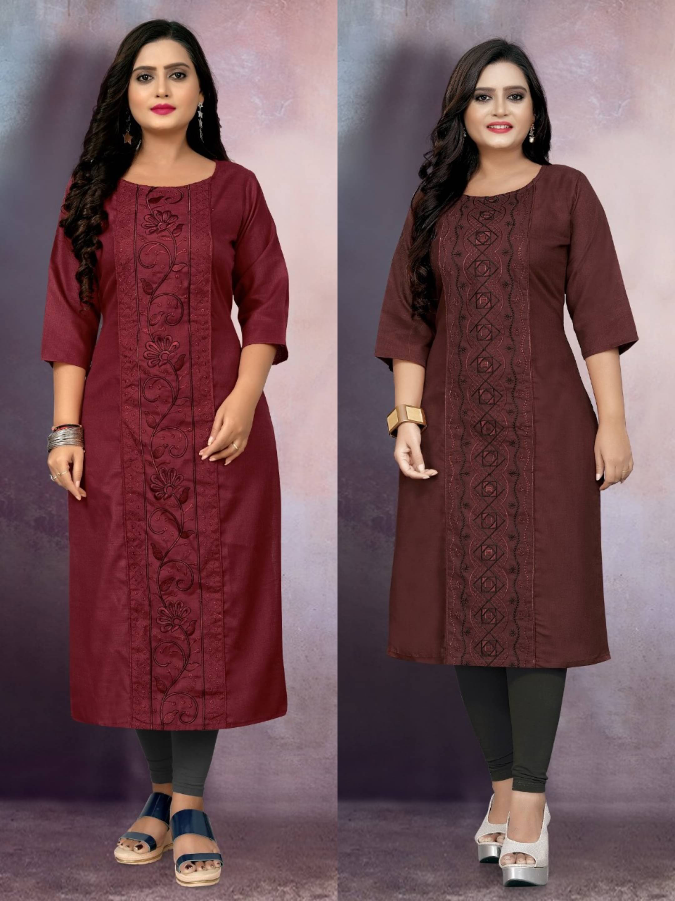 RIAANA Women Cotton Blend Embroidered Straight Kurti ( Multicolor ) RIAANA Women Cotton Blend Embroidered Straight Kurti ( Multicolor )