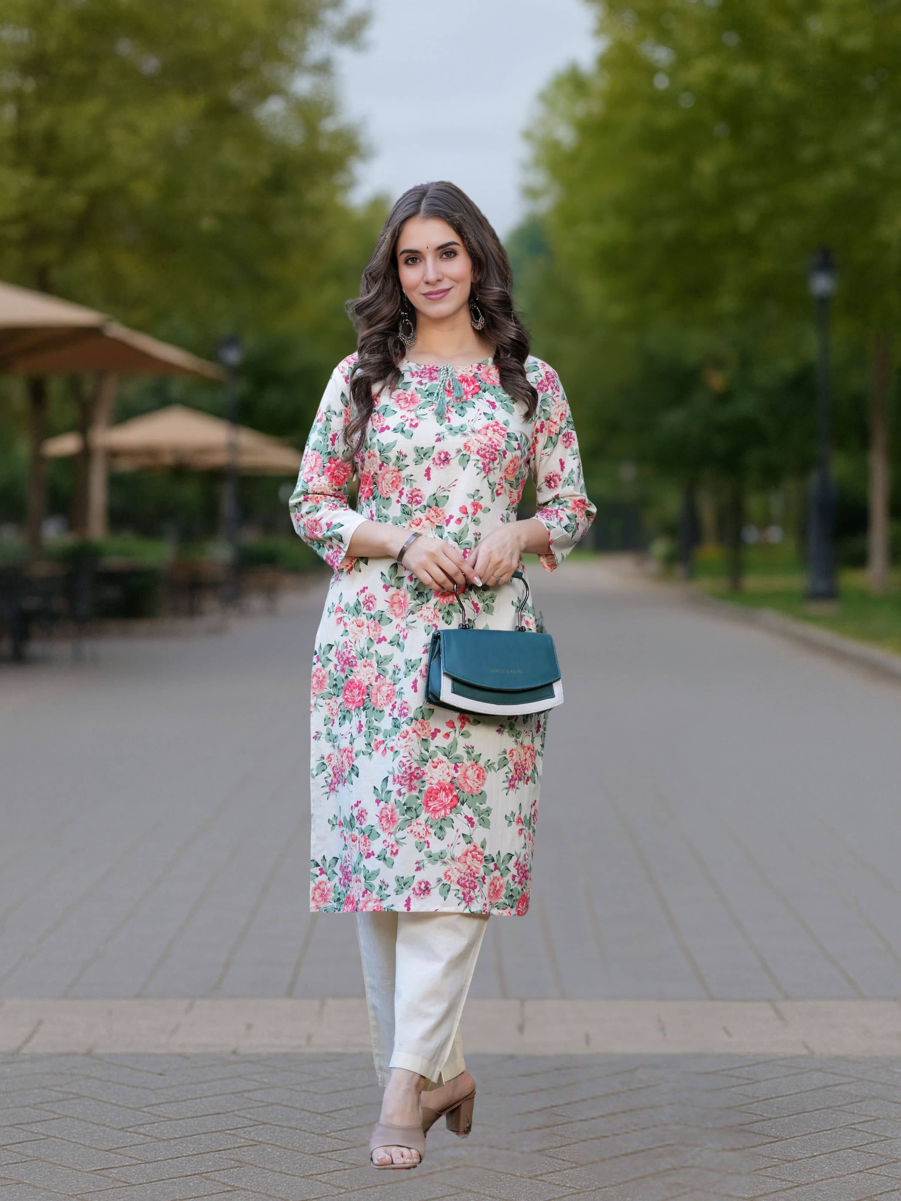 Royal Export Women Cotton Printed Straight Kurti ( Cream ) - Kurtis, Tunics | Buy online on ZillyBuy