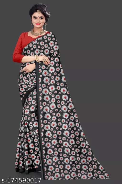 SHIRODHARI Georgette Printed Saree With Unstitched Blouse Piece ( Red ) SHIRODHARI Georgette Printed Saree With Unstitched Blouse Piece ( Red )