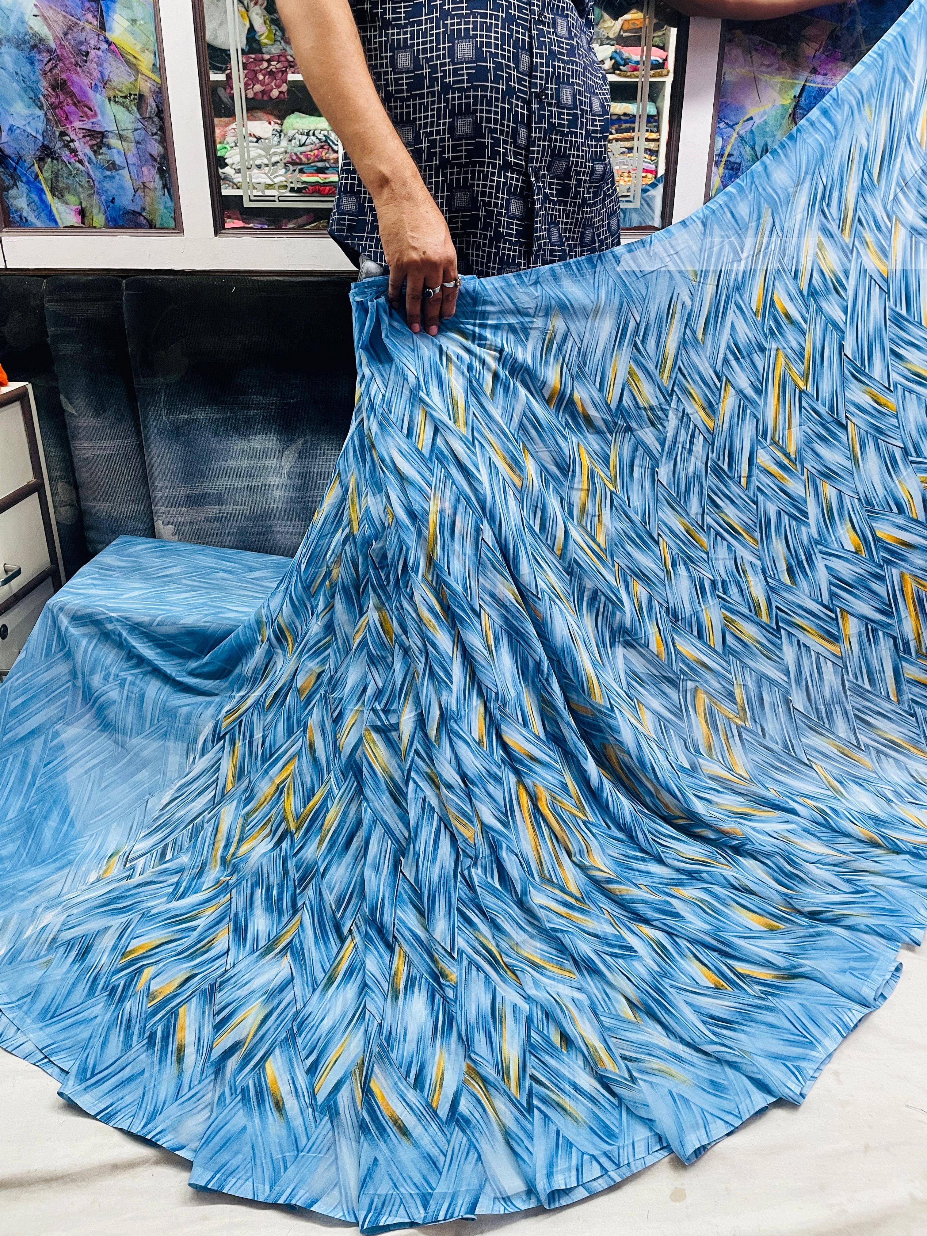 SHIRODHARI Georgette Printed Saree With Unstitched Blouse Piece ( Blue ) SHIRODHARI Georgette Printed Saree With Unstitched Blouse Piece ( Blue )