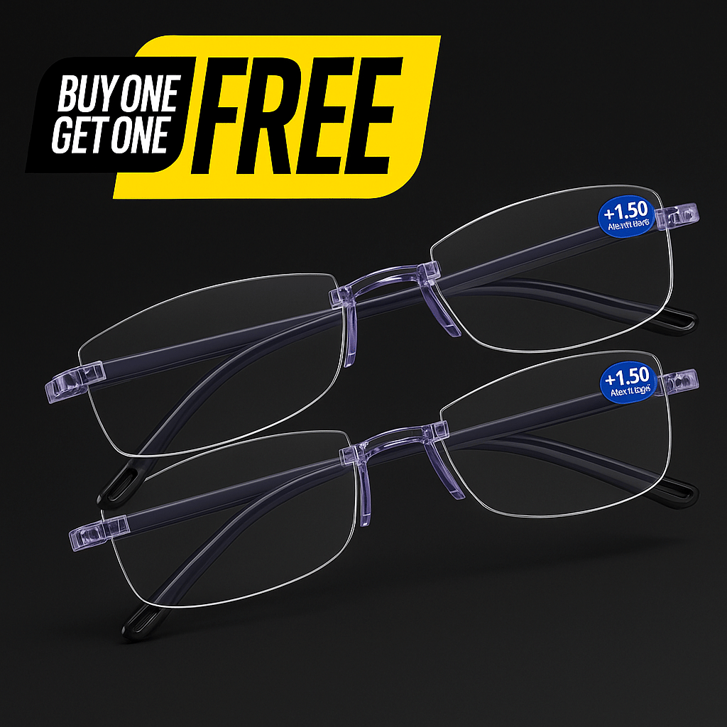 THMT Square Rimless Reading Glasses