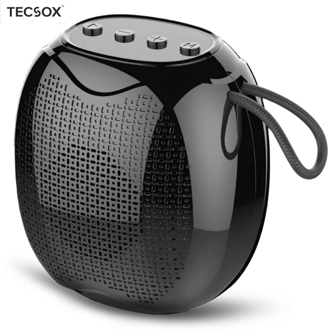     			Tecsox Beat 8 W Bluetooth Speaker Bluetooth V 5.3 with 3D Bass Playback Time 8 hrs Black