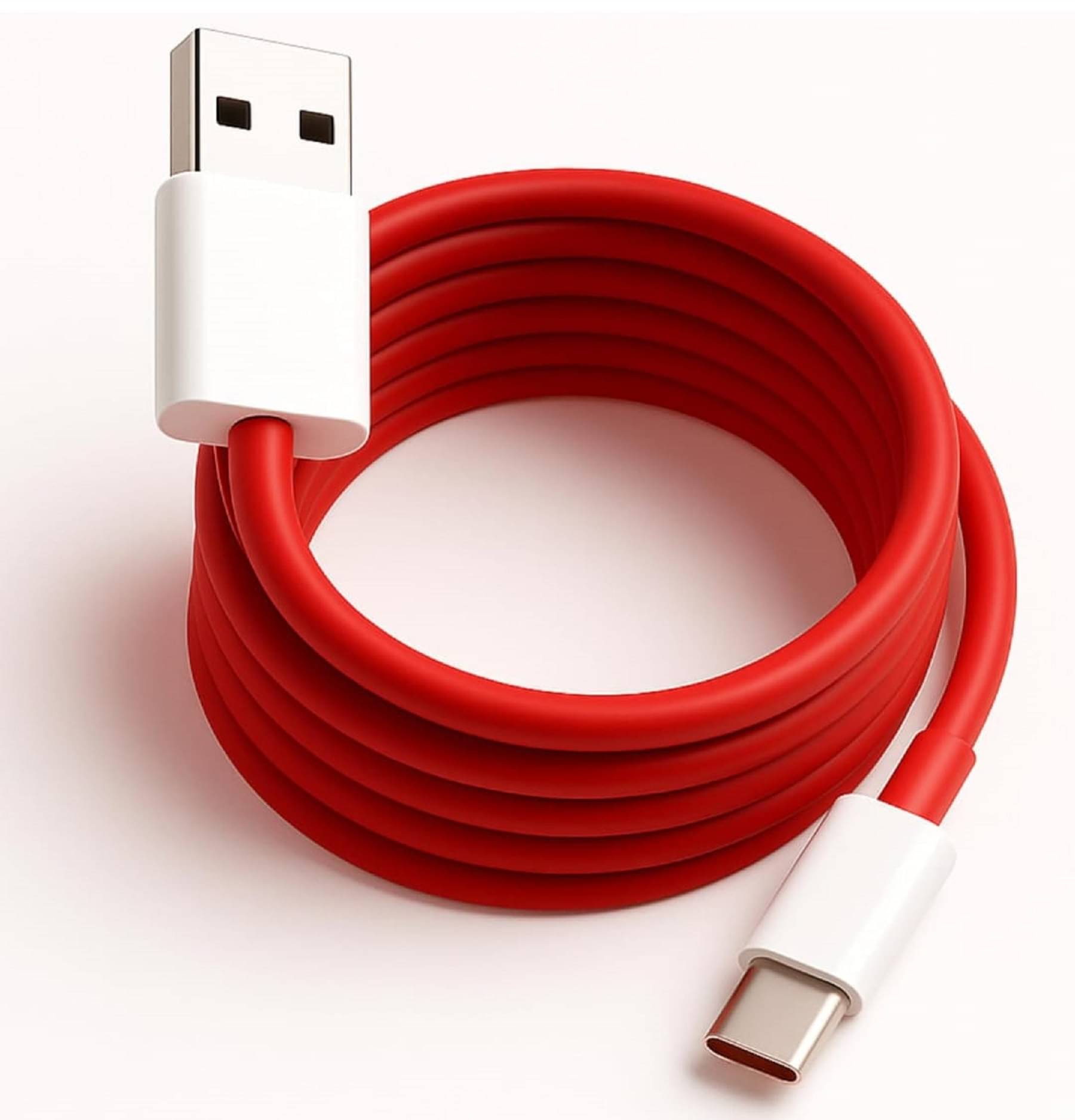     			UTRAX  65W USB to Type C Charging Cable with 5Amp Output, 480 mbps Data Sync, 1M Length, WARP//VOOC/DART/SUPERVOOC/SUPERDART CHARGER CABLE (Compatible with oppo, realme, narzo, oneplus,vivo,iqoo,samsung,motorola,mi,redmi,poco, Red, One Cable)