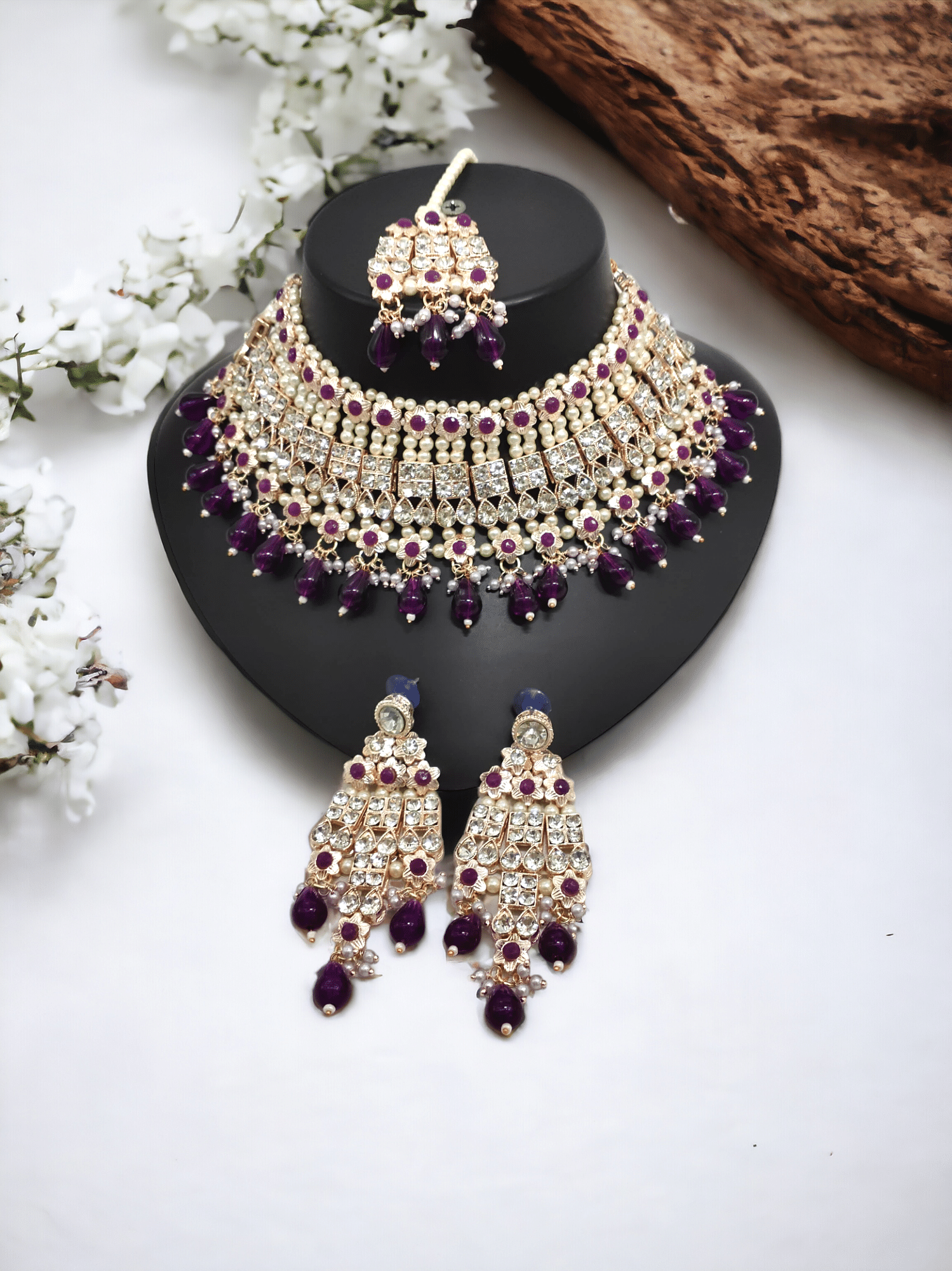     			Yuzi Jewells Purple Alloy Necklace Set ( Pack of 4 )