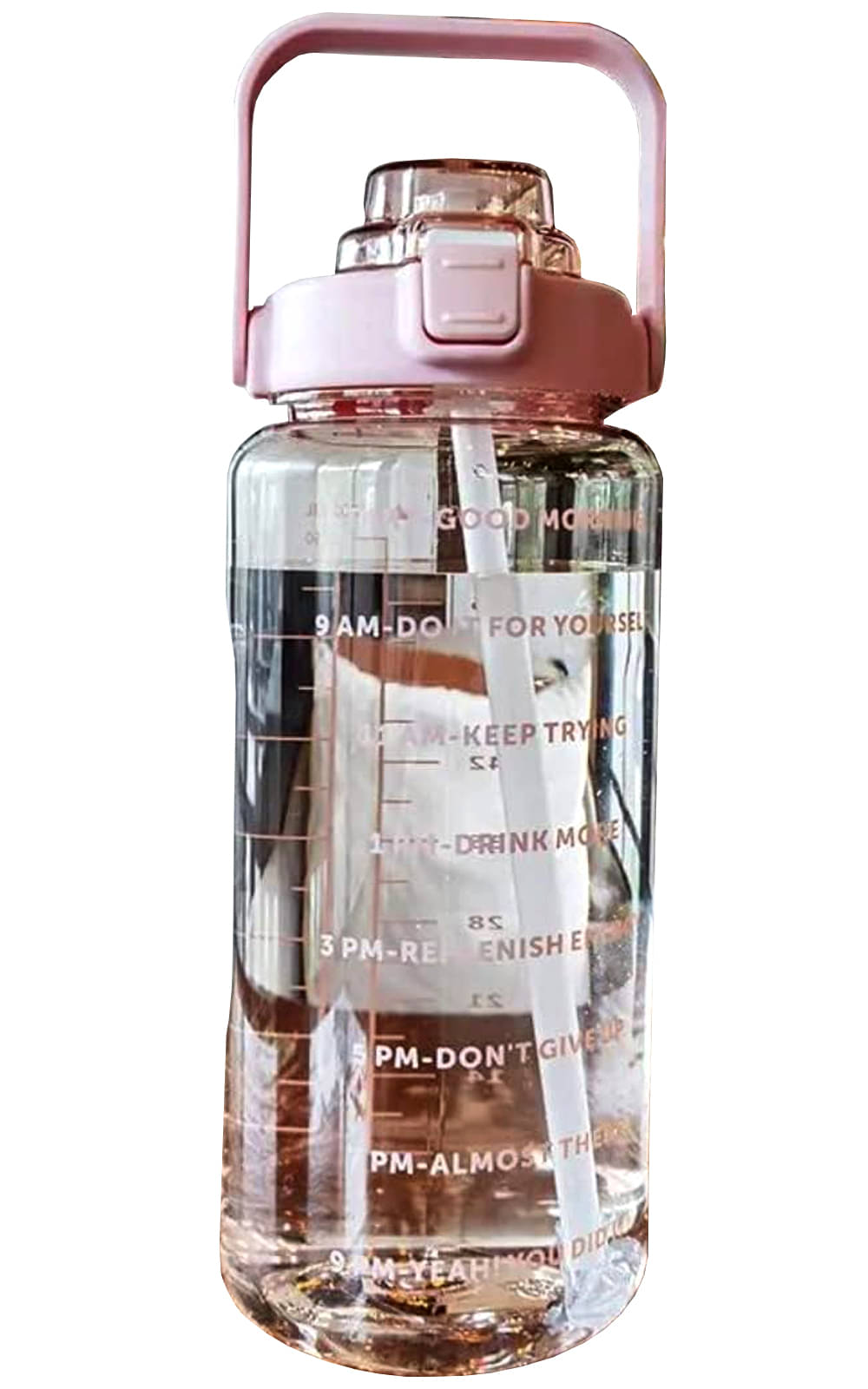     			viDixn New Sports Motivational Time Marker (2 Ltr) Water Bottle, Leak-proof Durable BPA Free Water bottle for Adults, Gym, Kids School, Gifts and Office, (Pack of 1_Pink)