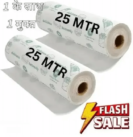     			50 Meters Food rapping Paper Roll - Premium Non-Stick Butter rapping Paper. Food rapping Paper, Re-heatable Non Stick Paper, Oven Safe Parchment Paper