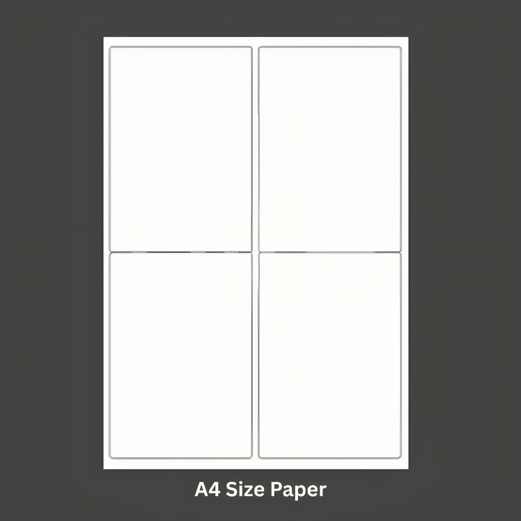     			A4 Paper Labels Sticker for Laser, Inkjet & Copiers, Labels Sticker for for addressing, parceling, shipping, coding, labeling and packaging, A4ST4-100S, 139x99 MM (4 Label Sheet 100 Sheets, Pack of 1)